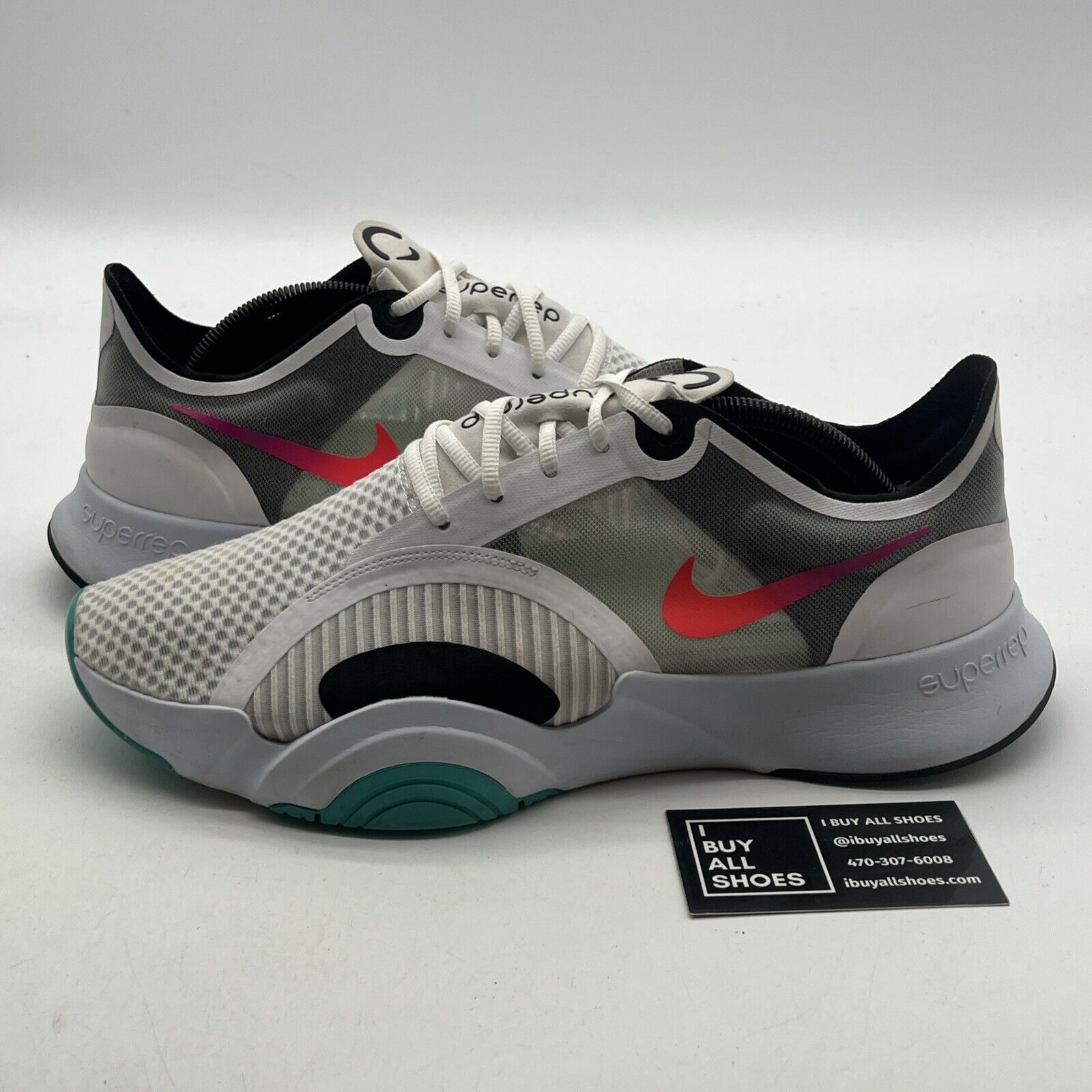 Size 12 - Nike SuperRep Go Football Grey Crimson (CJ0773-120)