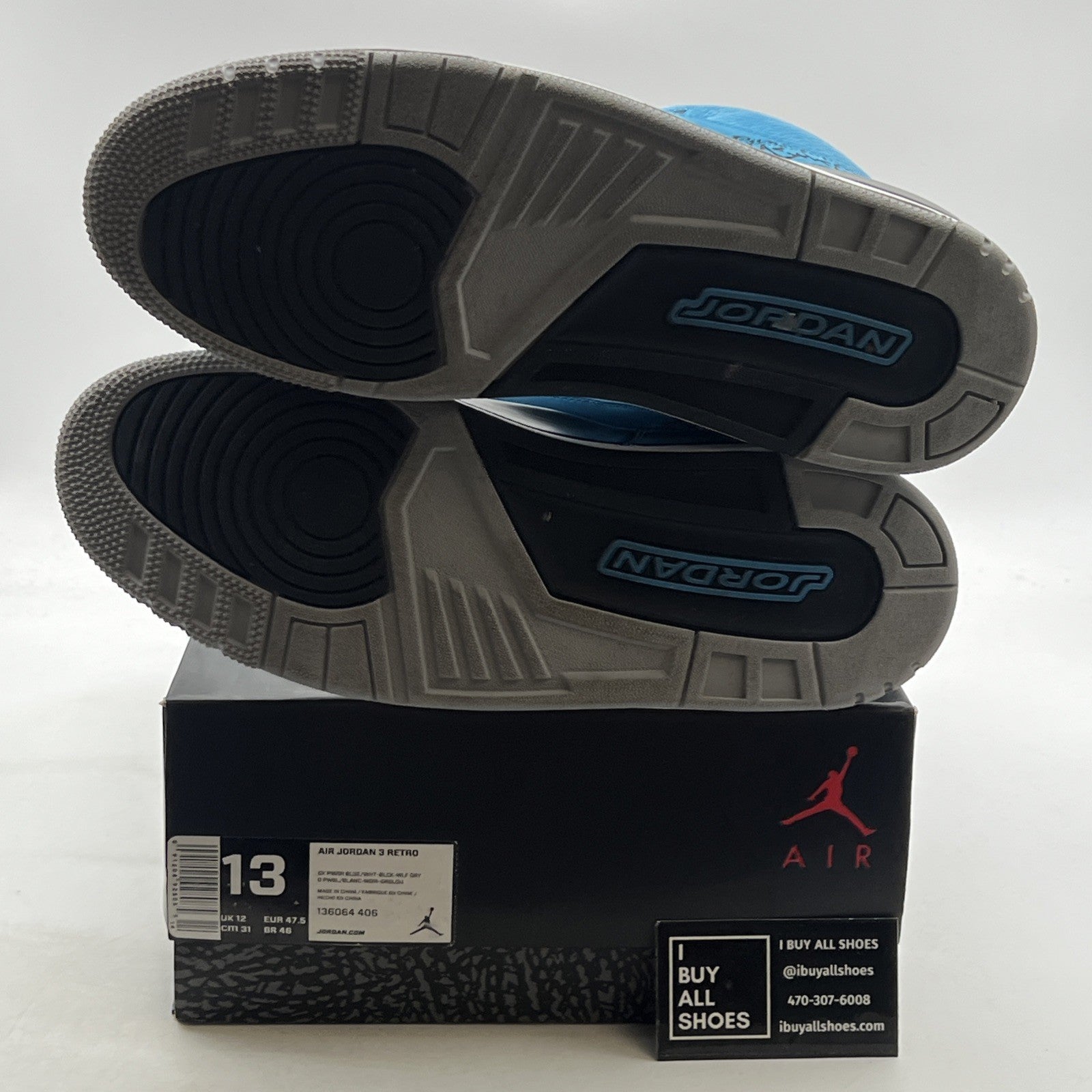 Size 13 - Air Jordan 3 Retro Powder Blue (136064-406)