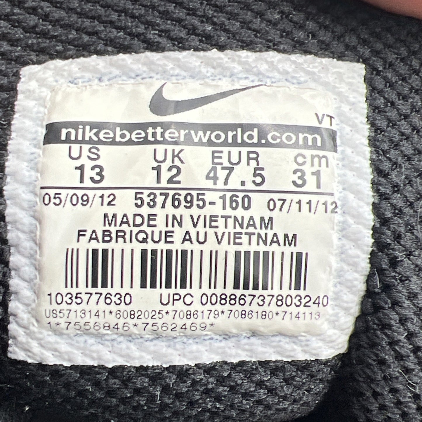 Size 13 - Nike Air Max Terra Sertig Canyon Gold (537695-160)