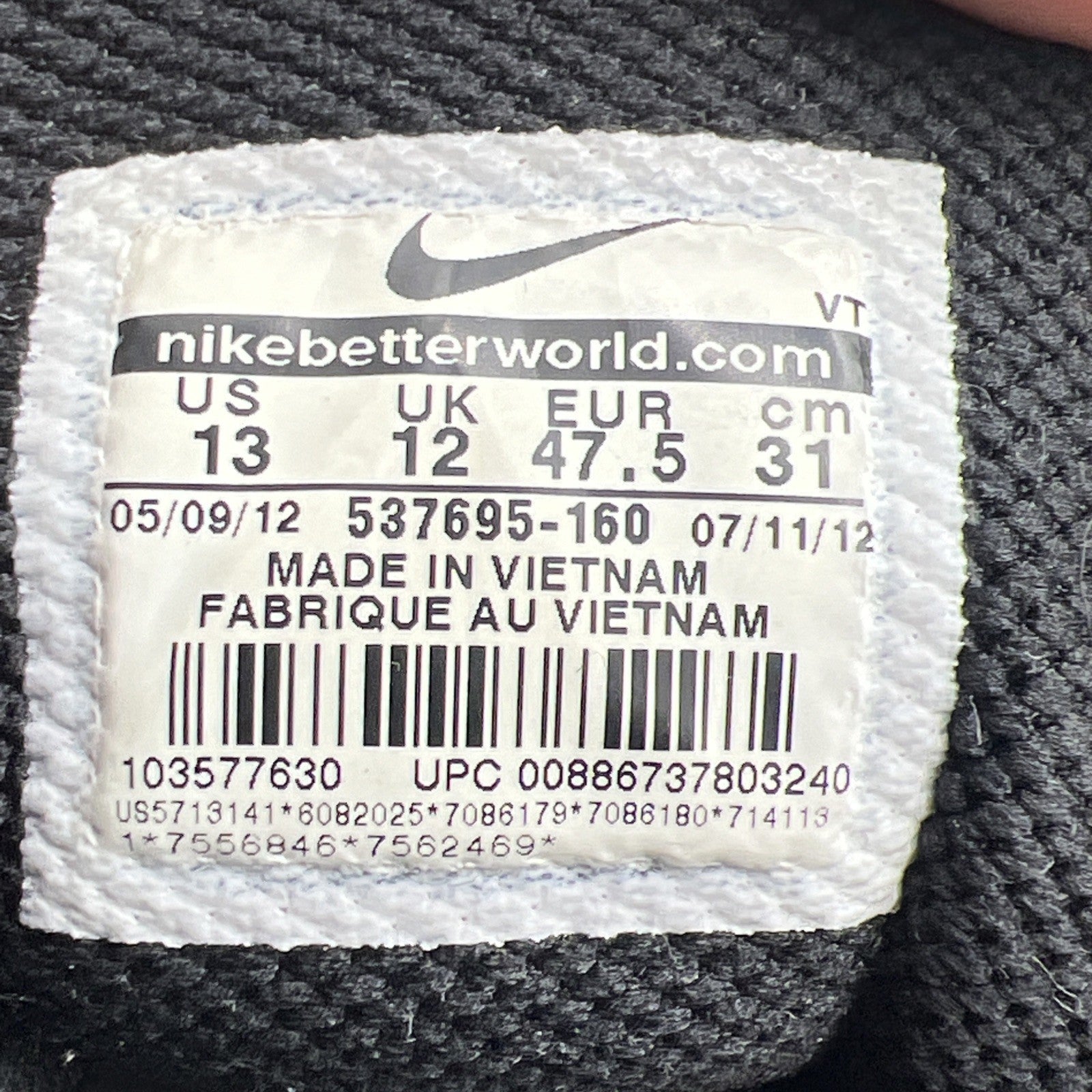 Size 13 - Nike Air Max Terra Sertig Canyon Gold (537695-160)