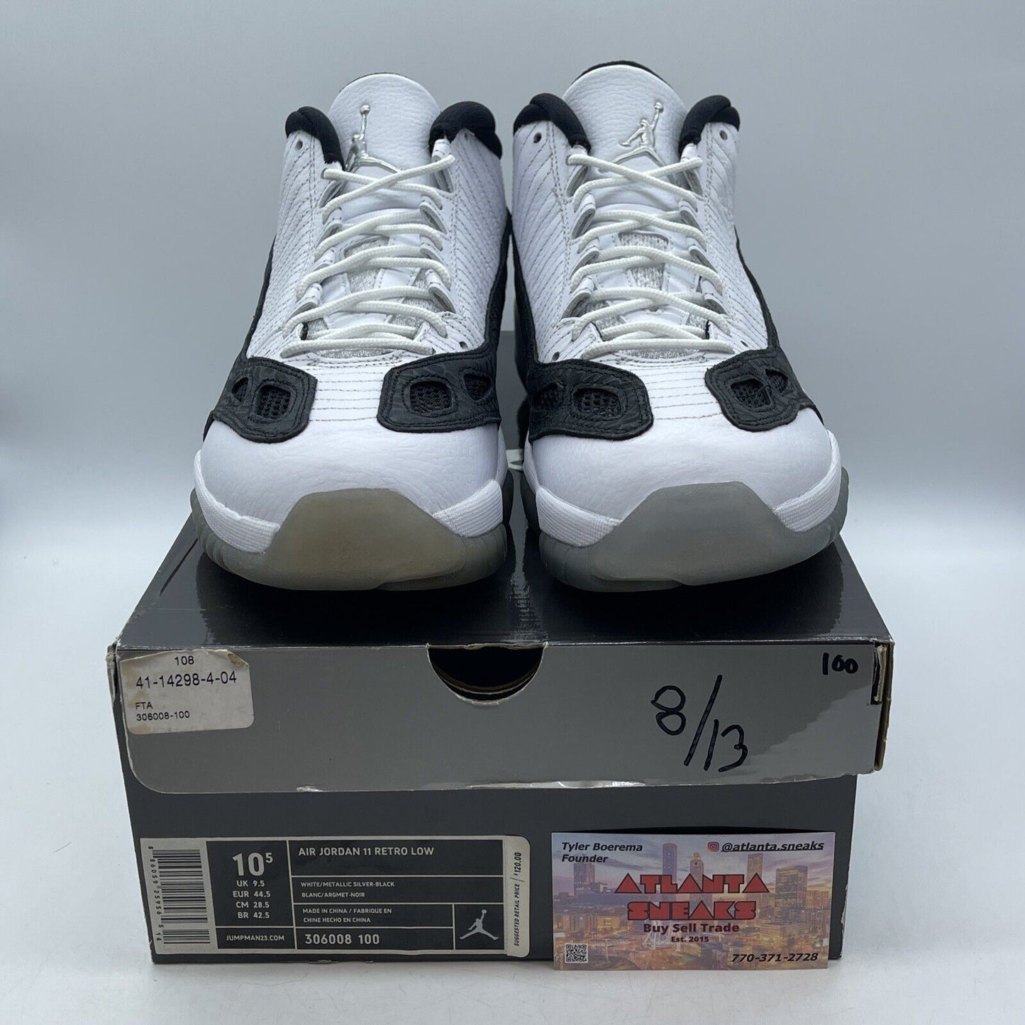 Size 10.5 - Air Jordan 11 Retro IE Low White Black Suede Leather (306008-100)