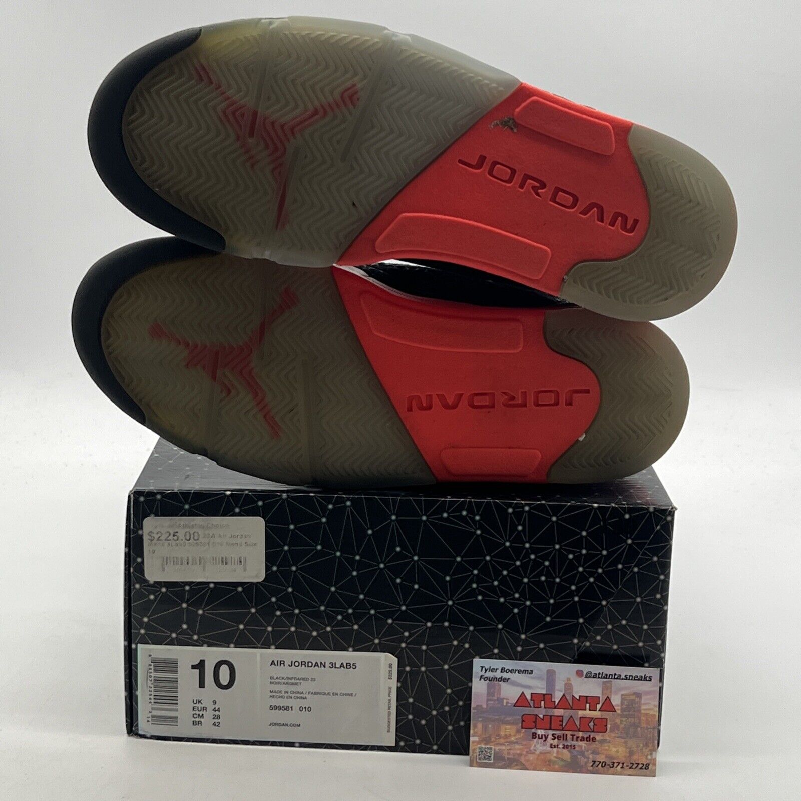 Size 10 - Air Jordan 5 Retro 3Lab5 Infrared (599581-010)