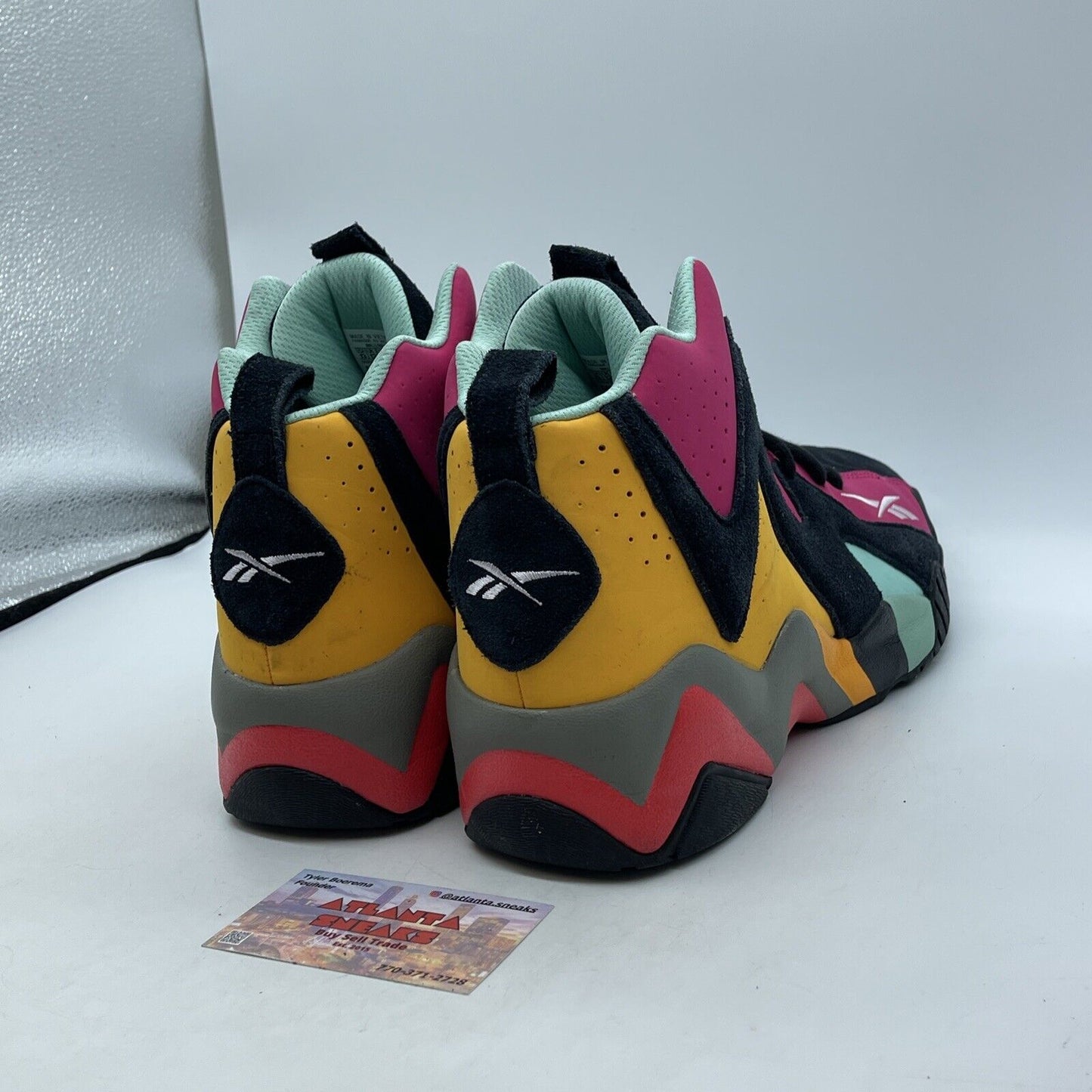 Size 13 - Reebok Kamikaze 2 1996 All Star Black Pink Yellow Blue Suede (H01316)