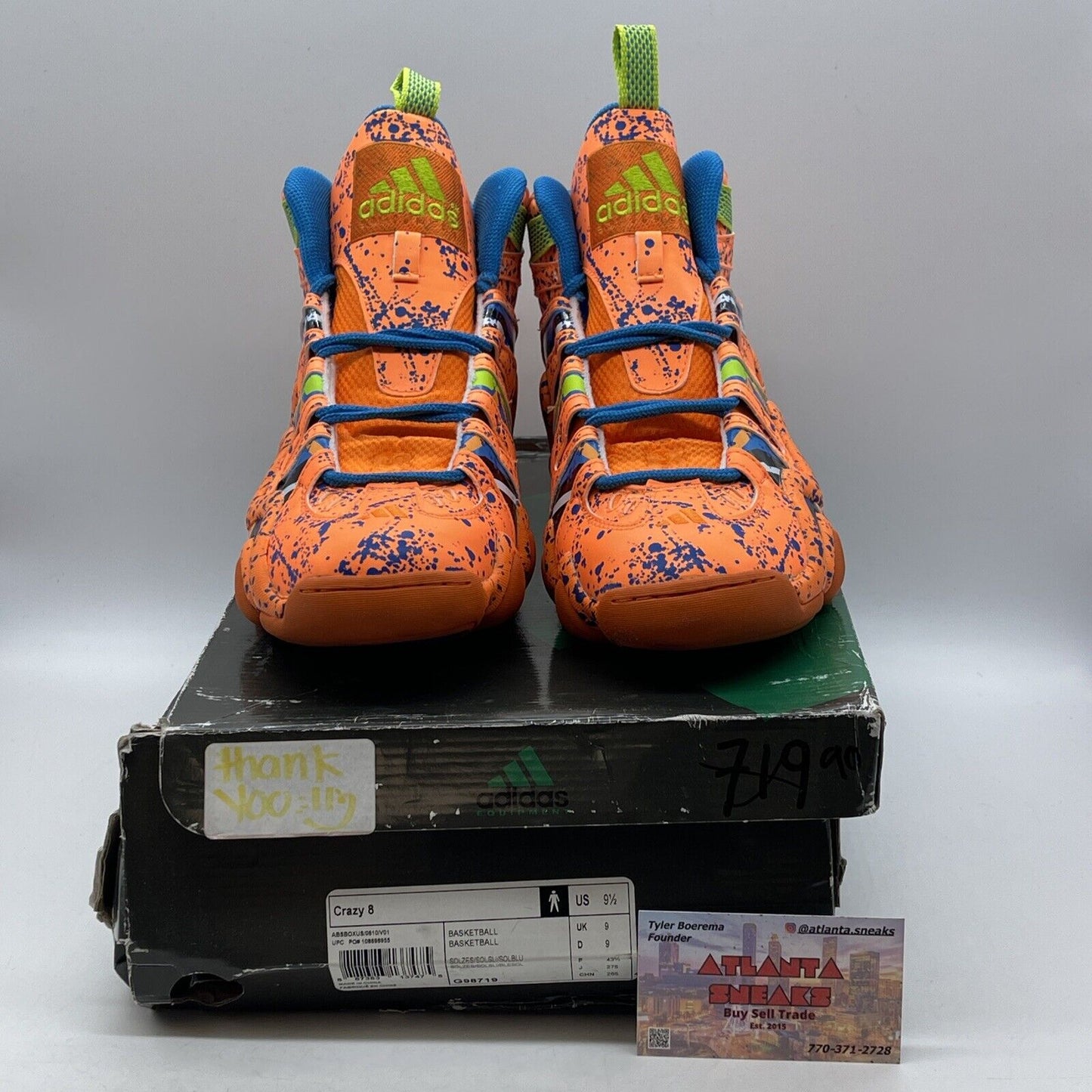 Size 9.5 - adidas Crazy 8 All-Star Orange Blue Green Leather (G98719)