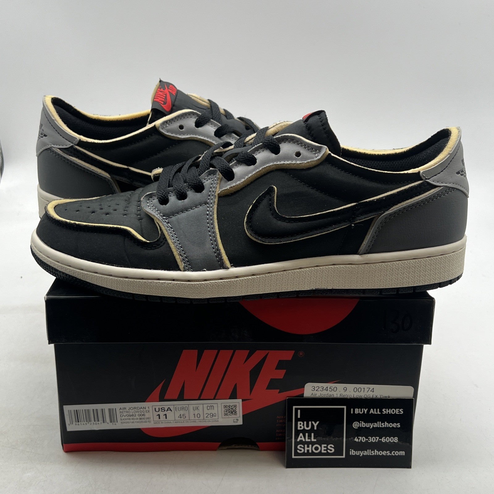 Size 11 - Air Jordan 1 Retro Low OG EX Dark Smoke Gray 2022 (DV0982-006)