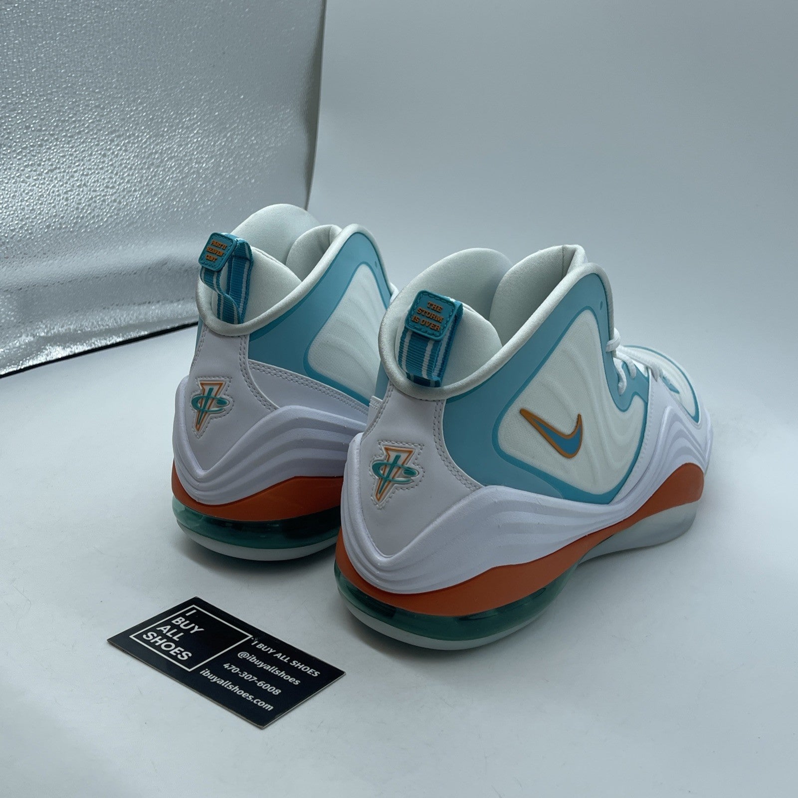 Size 13 - Nike Air Penny 5 Miami Dolphins White Blue Leather (CJ5396-100)