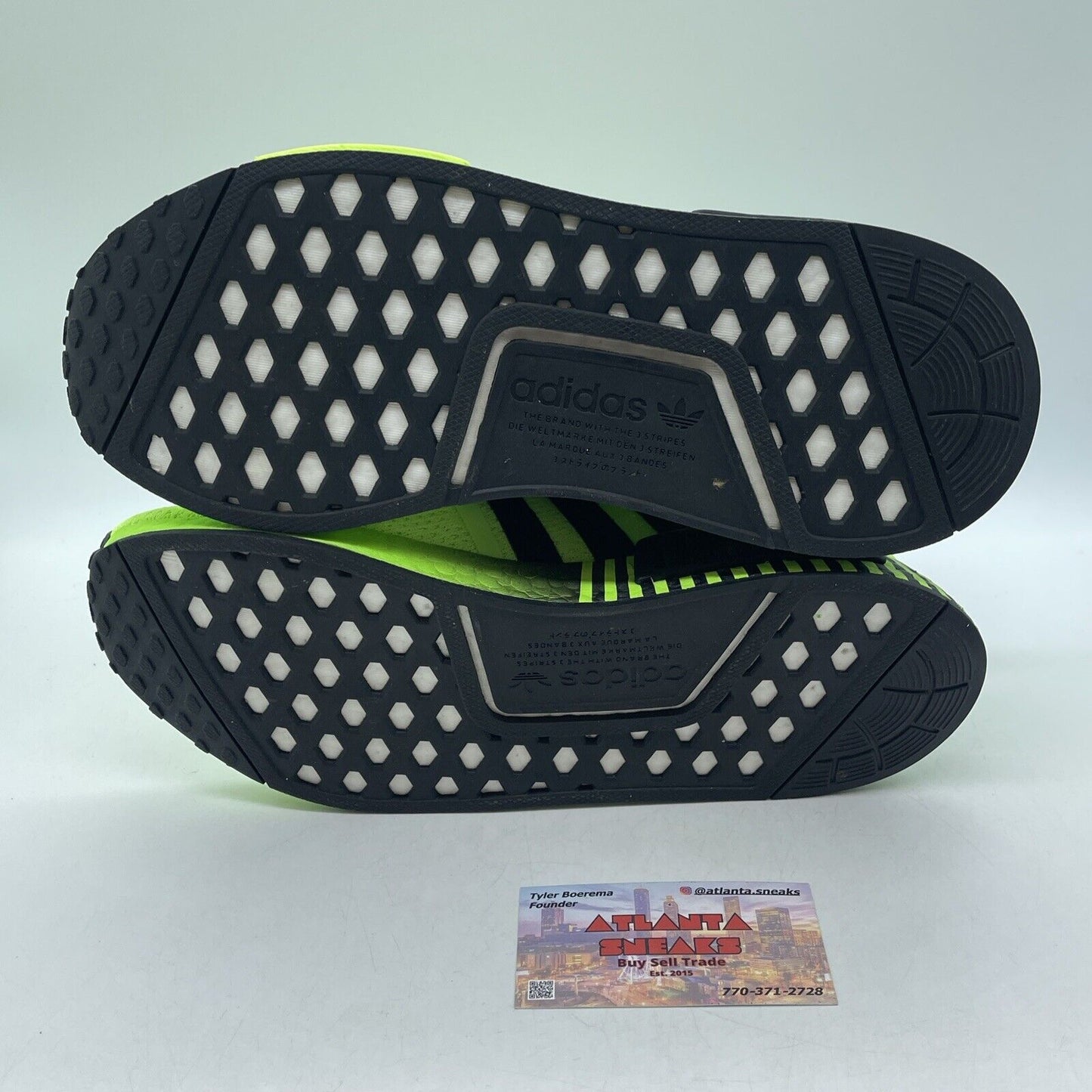 Size 8 - adidas NMD_R1 Glitch - Signal Green Black Suede Leather (FV3647)