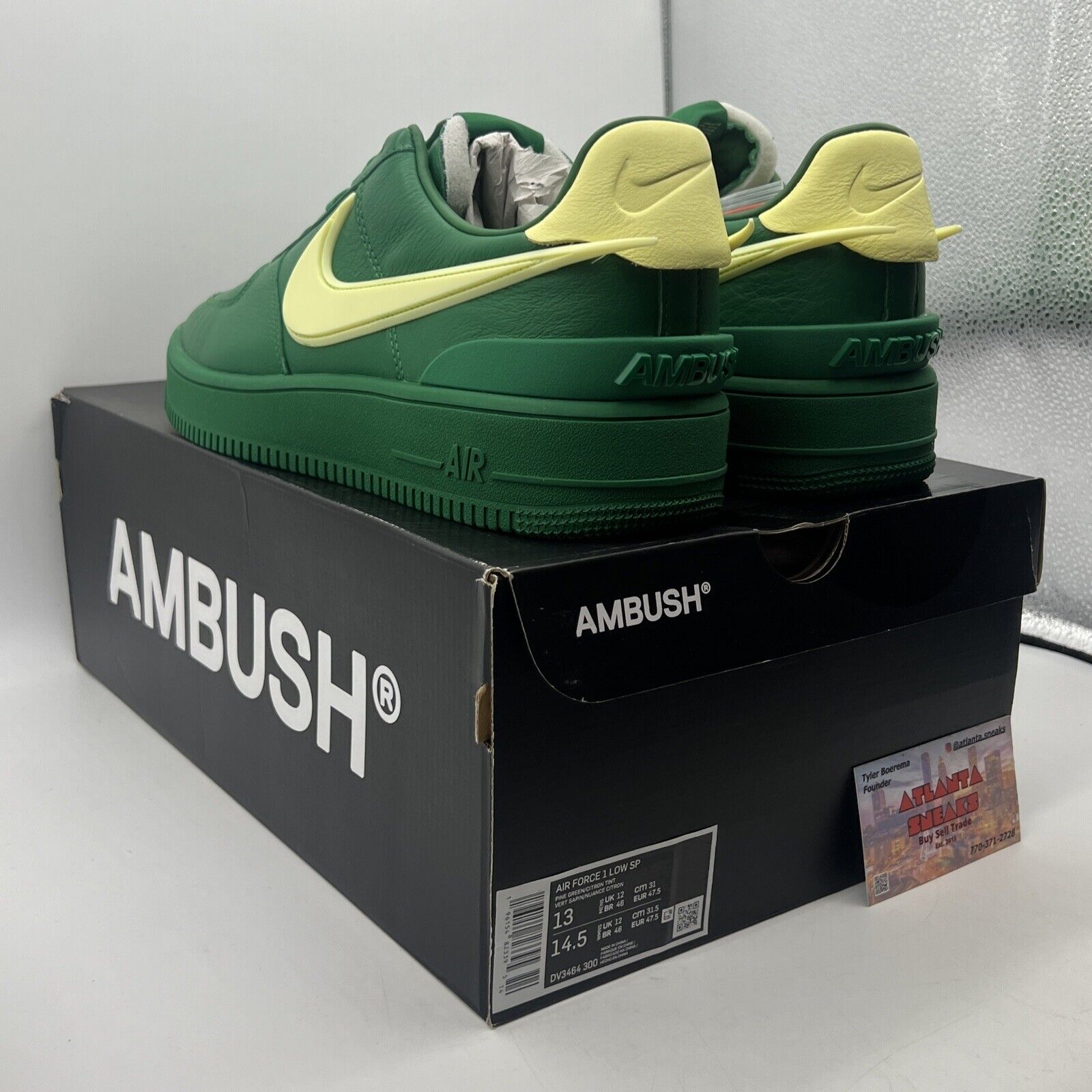 Size 13 - Nike AMBUSH x Air Force 1 Low Pine Green Leather (DV3464-300)