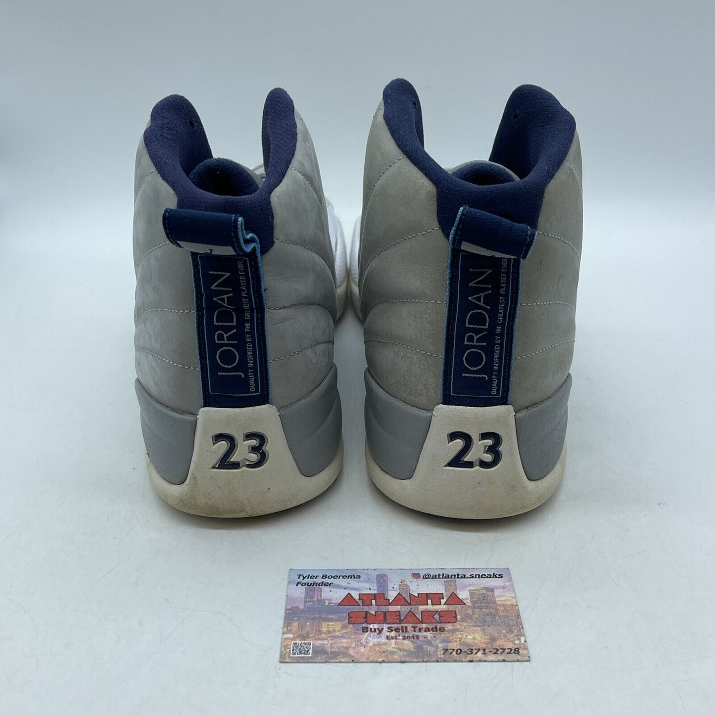 Size 13 - Air Jordan 12 Retro Grey University Blue Suede Leather (130690-007)