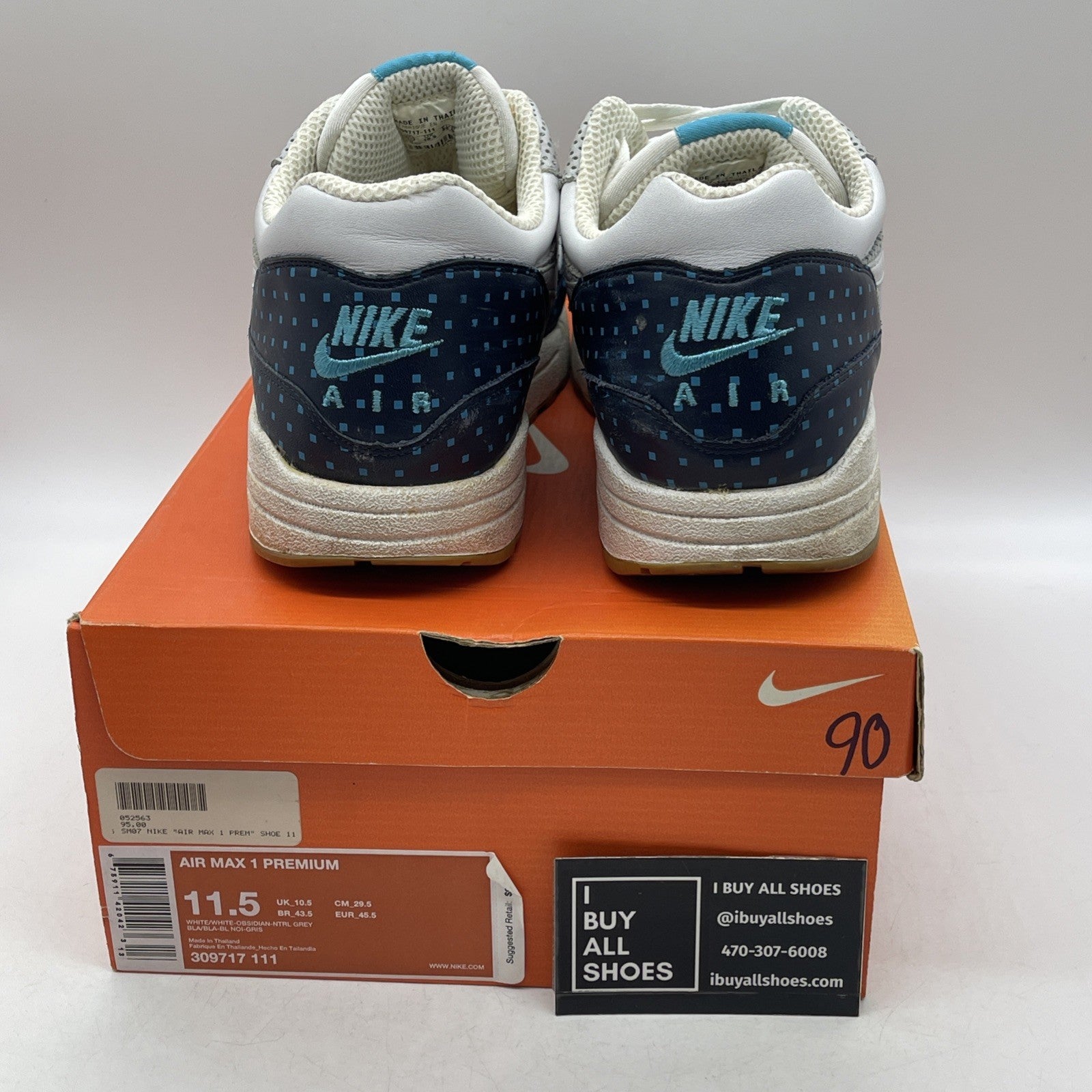 Size 11.5 - Nike Air Max 1 Premium Polka Dot ()309717-111)
