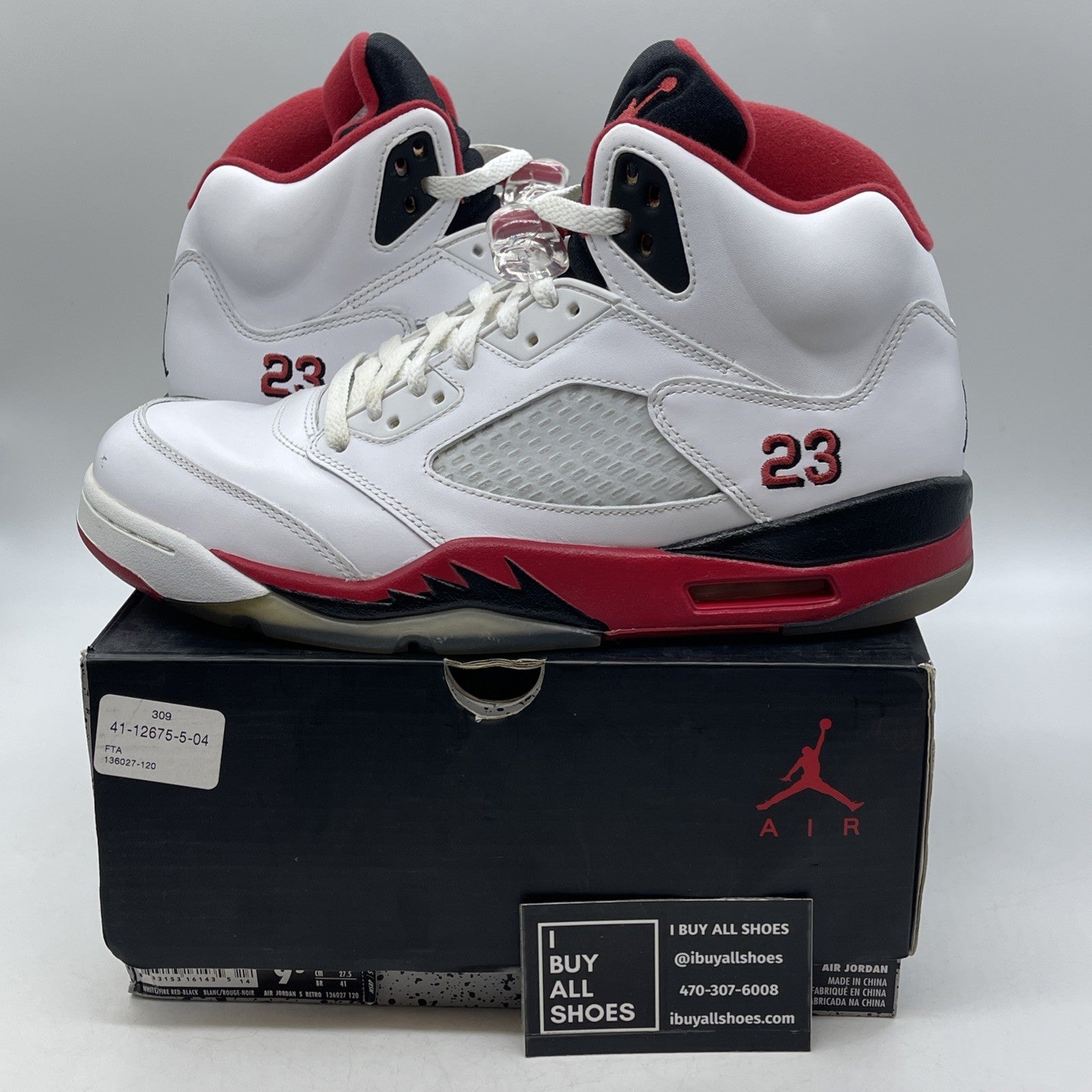 Size 9.5 - Air Jordan 5 Retro 2013 Fire Red (136027-120)