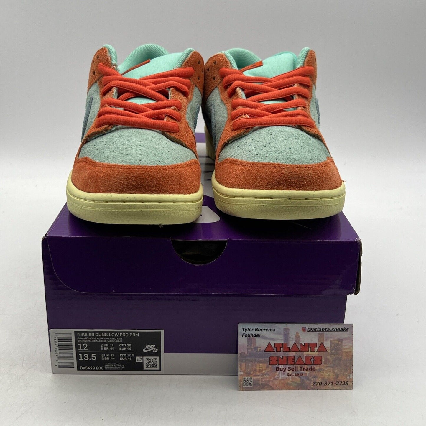 Size 12 - Nike Dunk SB Low Orange Emerald Rise (DV5429-800)