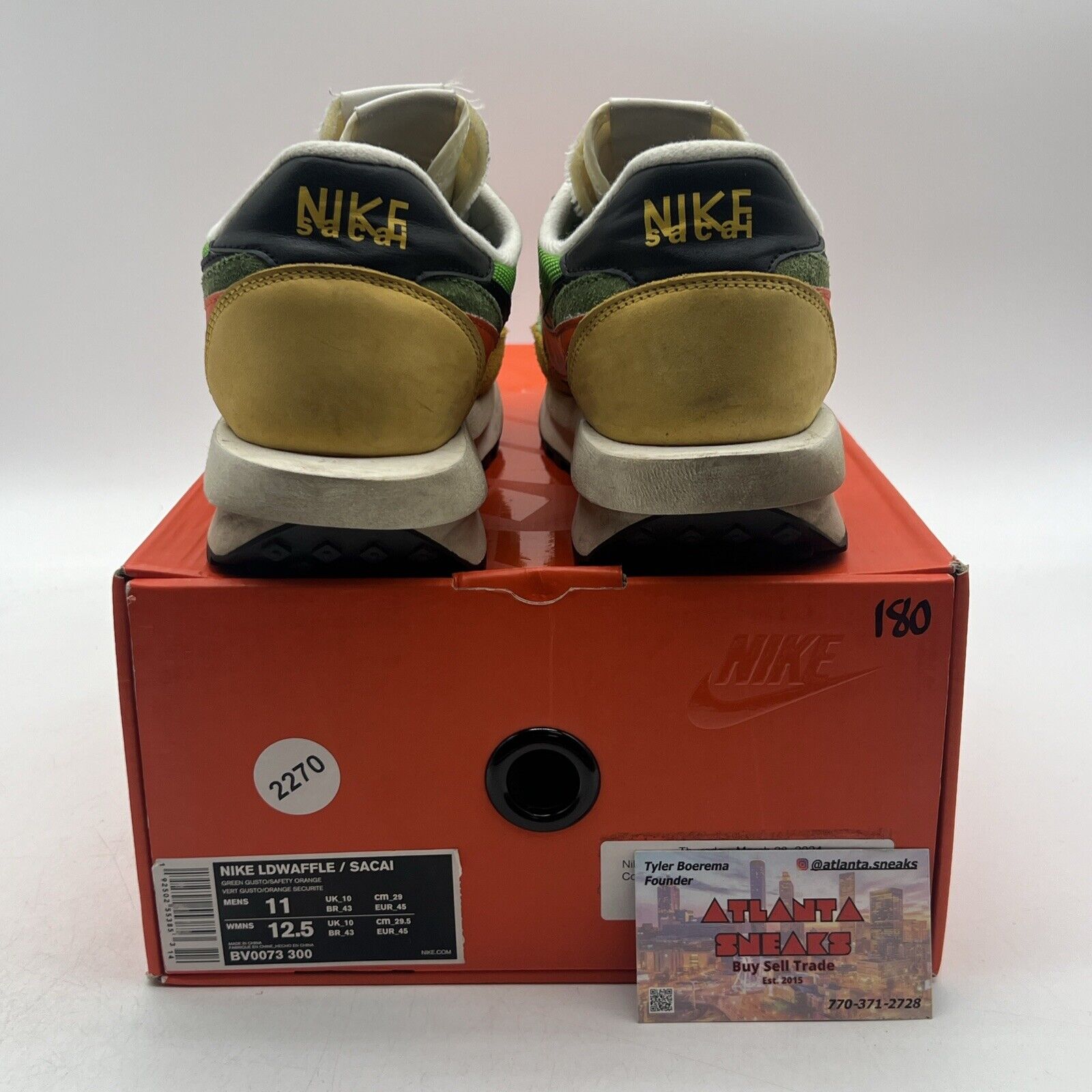 Size 11 - Nike sacai x LDWaffle Green Gusto Yellow Orange (BV0073-300)