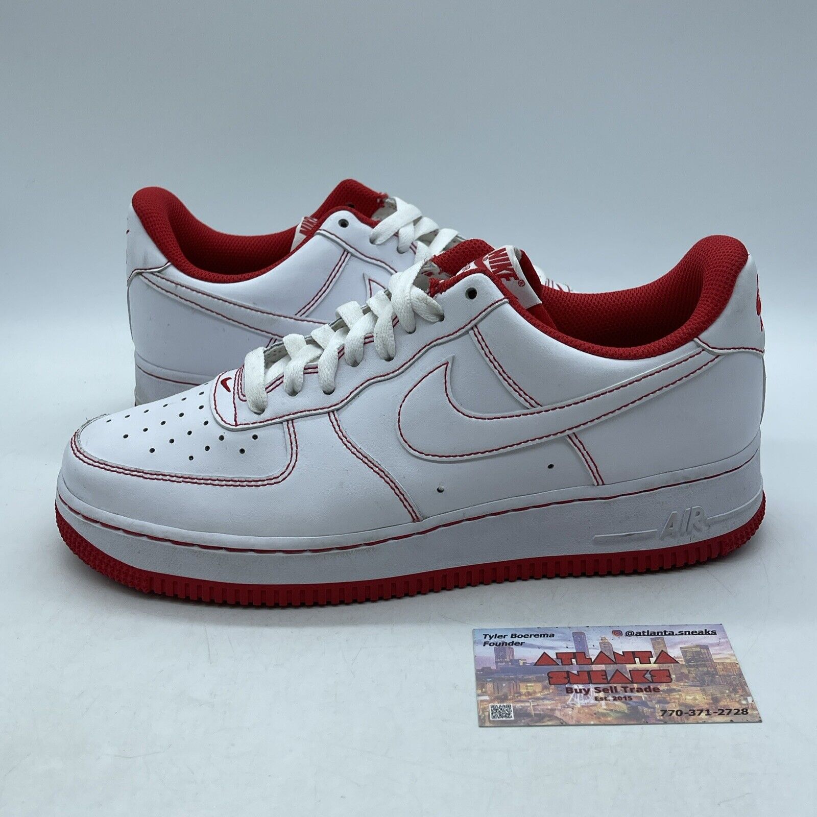 Size 8.5 - Nike Air Force 1 '07 White University Red Leather (CV1724-100)