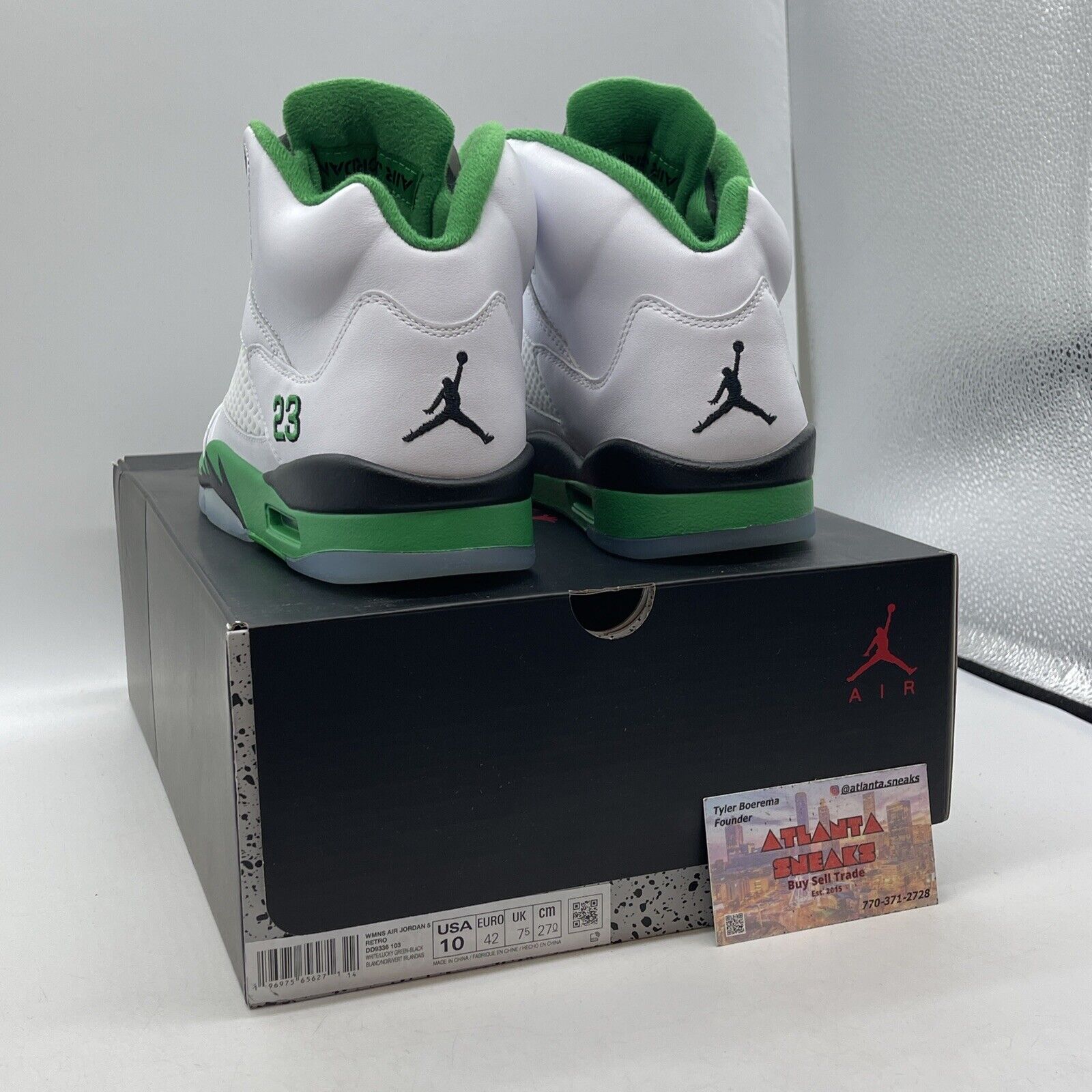 Size 10W - Air Jordan 5 Retro Lucky Green White Black Leather (DD9336-103