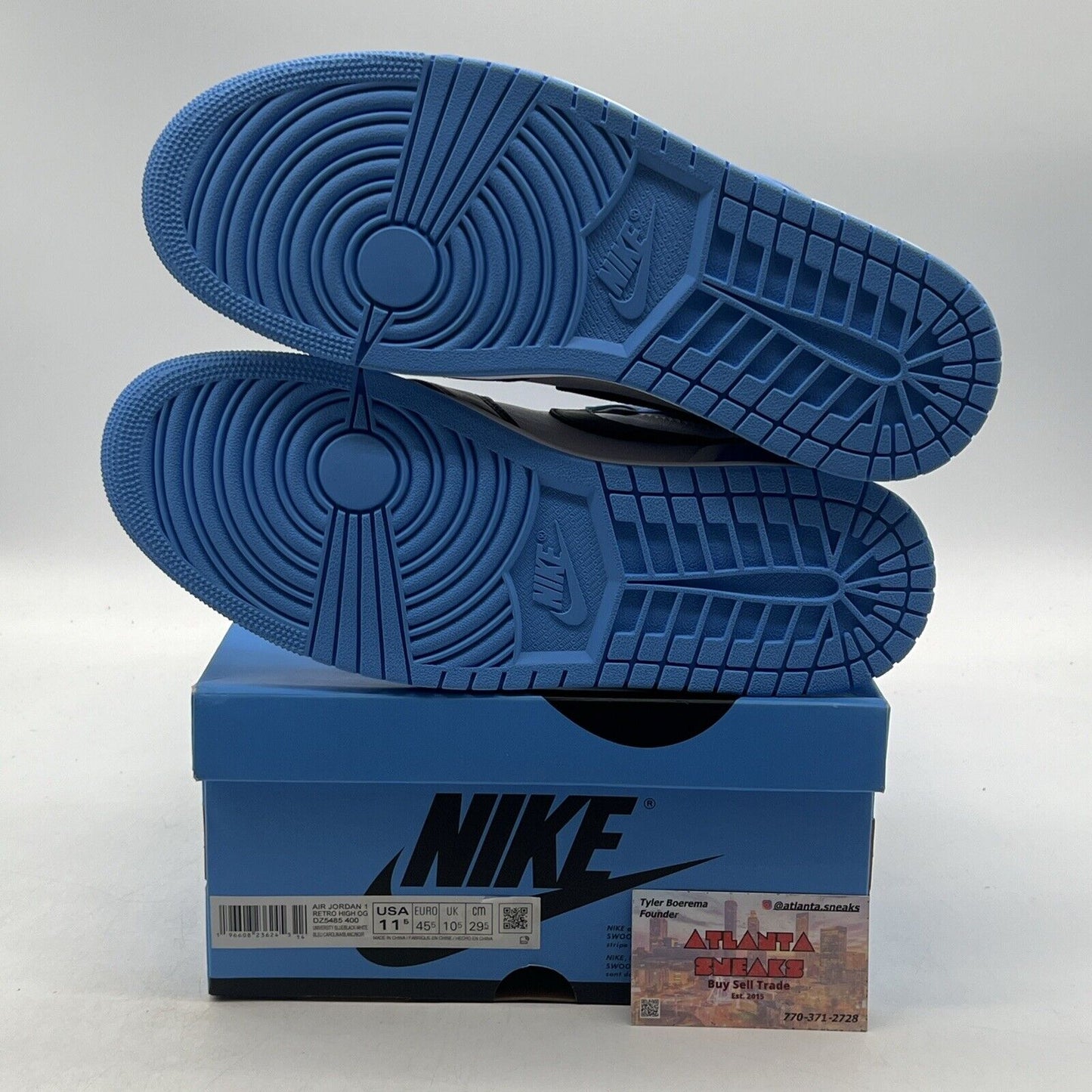 Size 11.5 - Jordan 1 Retro OG High UNC Toe Black White Leather (DZ5485-400)