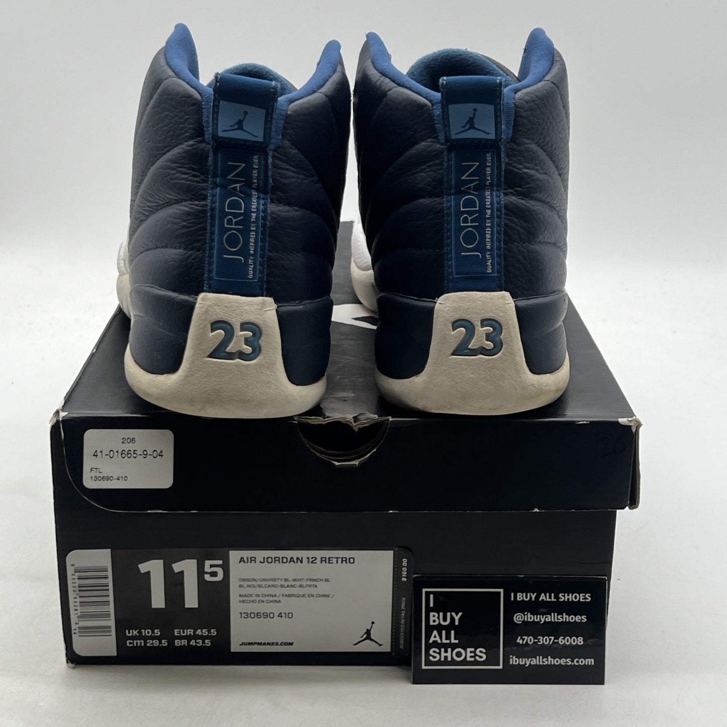 Size 11.5 - Air Jordan 12 Retro 2012 Obsidian (130690-410)