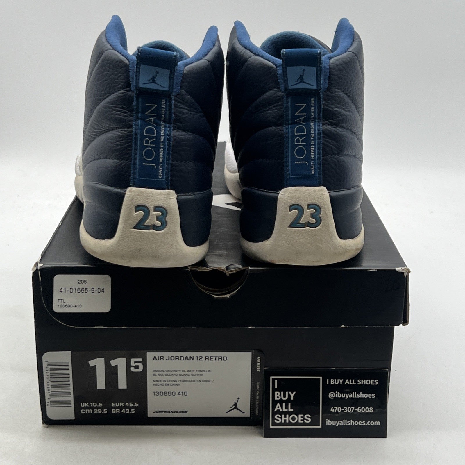Size 11.5 - Air Jordan 12 Retro 2012 Obsidian (130690-410)