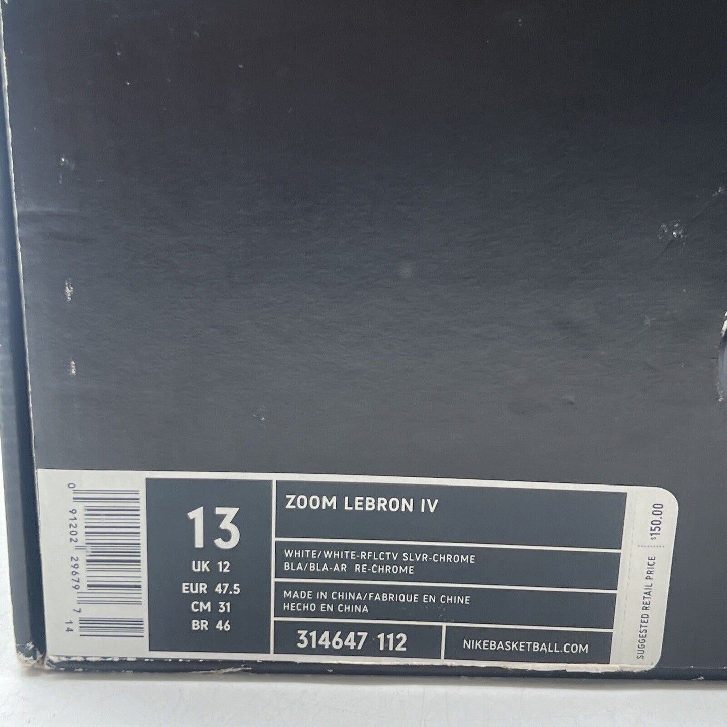 Size 13 - Nike Zoom LeBron 4 White Chrome (314647-112)