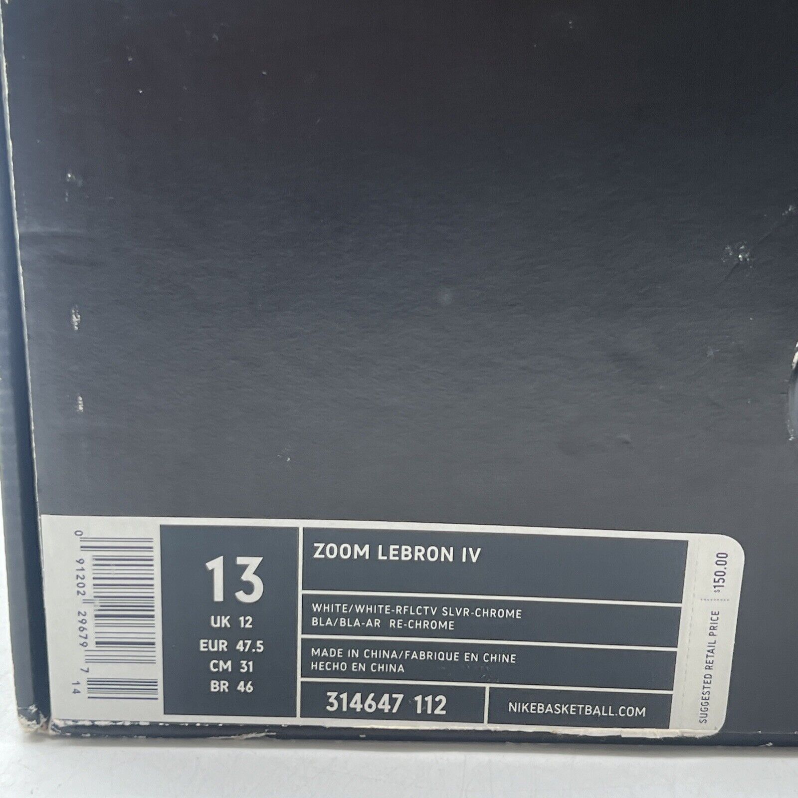 Size 13 - Nike Zoom LeBron 4 White Chrome (314647-112)