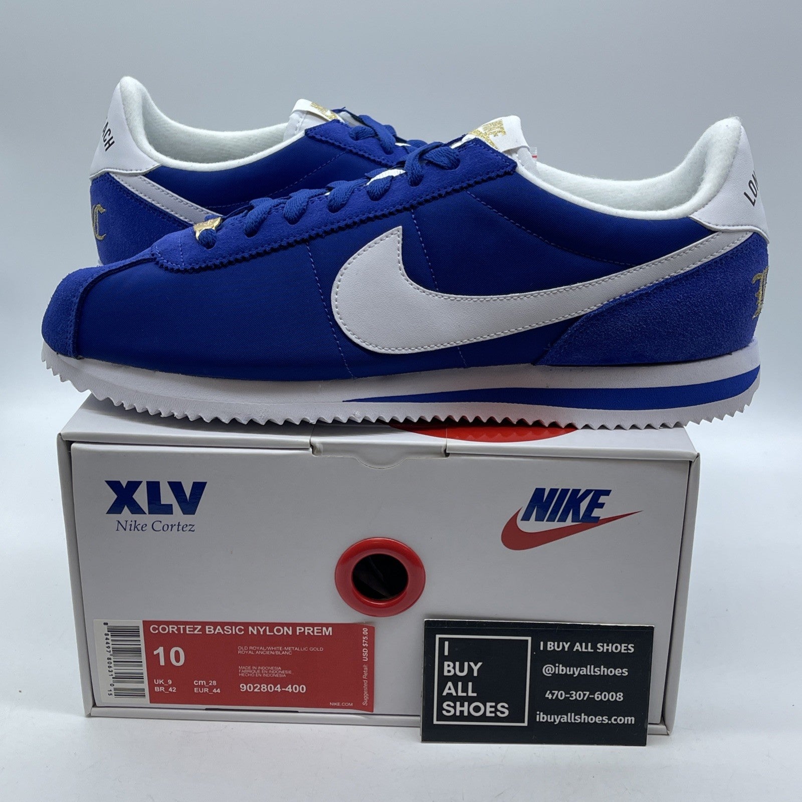 Size 10 - Nike Cortez Basic Nylon Long Beach Blue White Suede (902804-400)