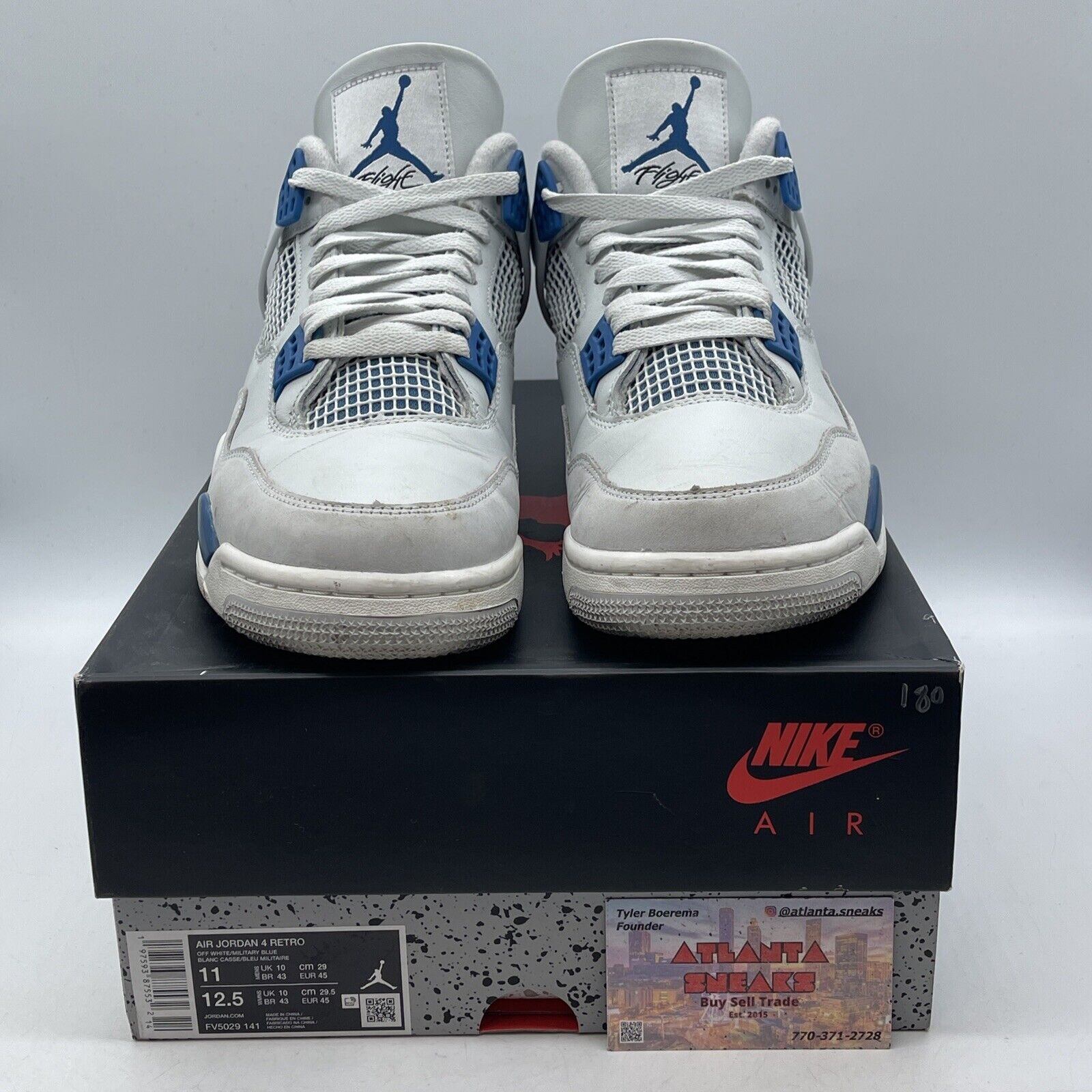 Size 11 - Air Jordan 4 Retro 2024 Military Blue Grey Suede (FV5029-141)