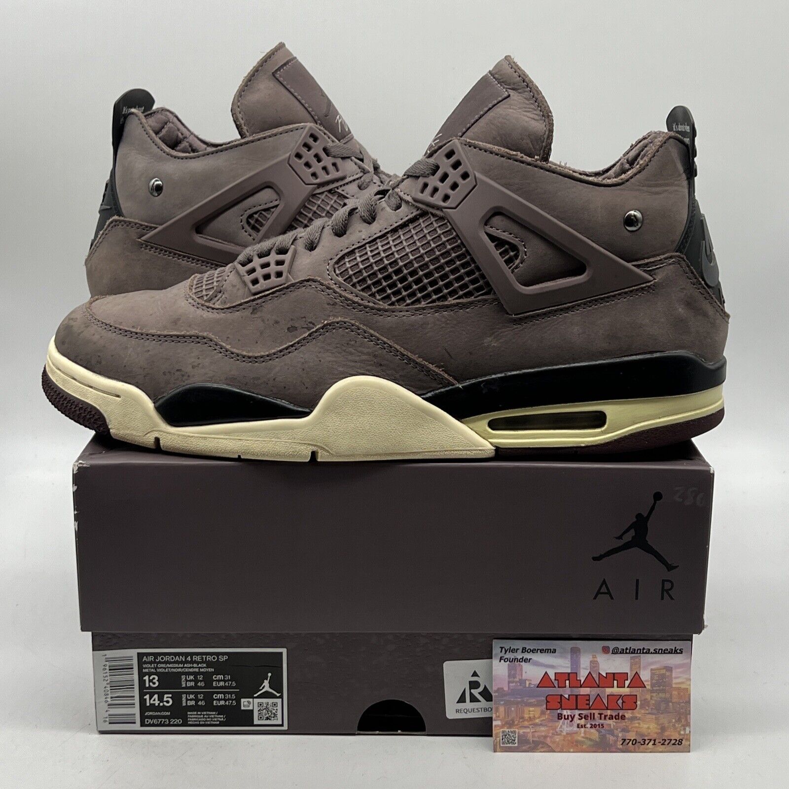 Size 13 - Jordan 4 Retro x A Ma Maniere Mid Violet Ore Black (DV6773-220)