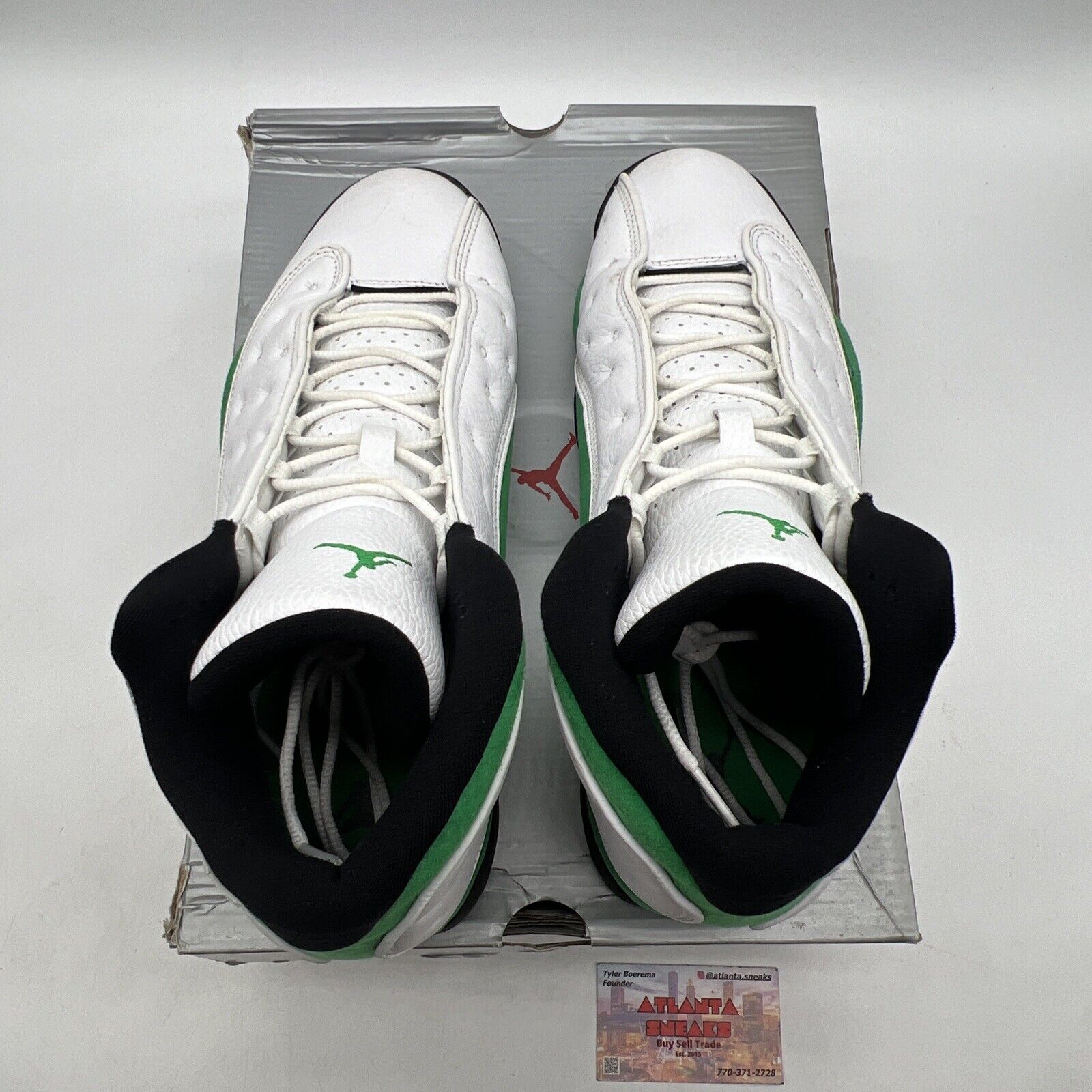 Size 11.5 - Jordan 13 Retro Lucky Green 2020 White Black Suede  (DB6537-113)