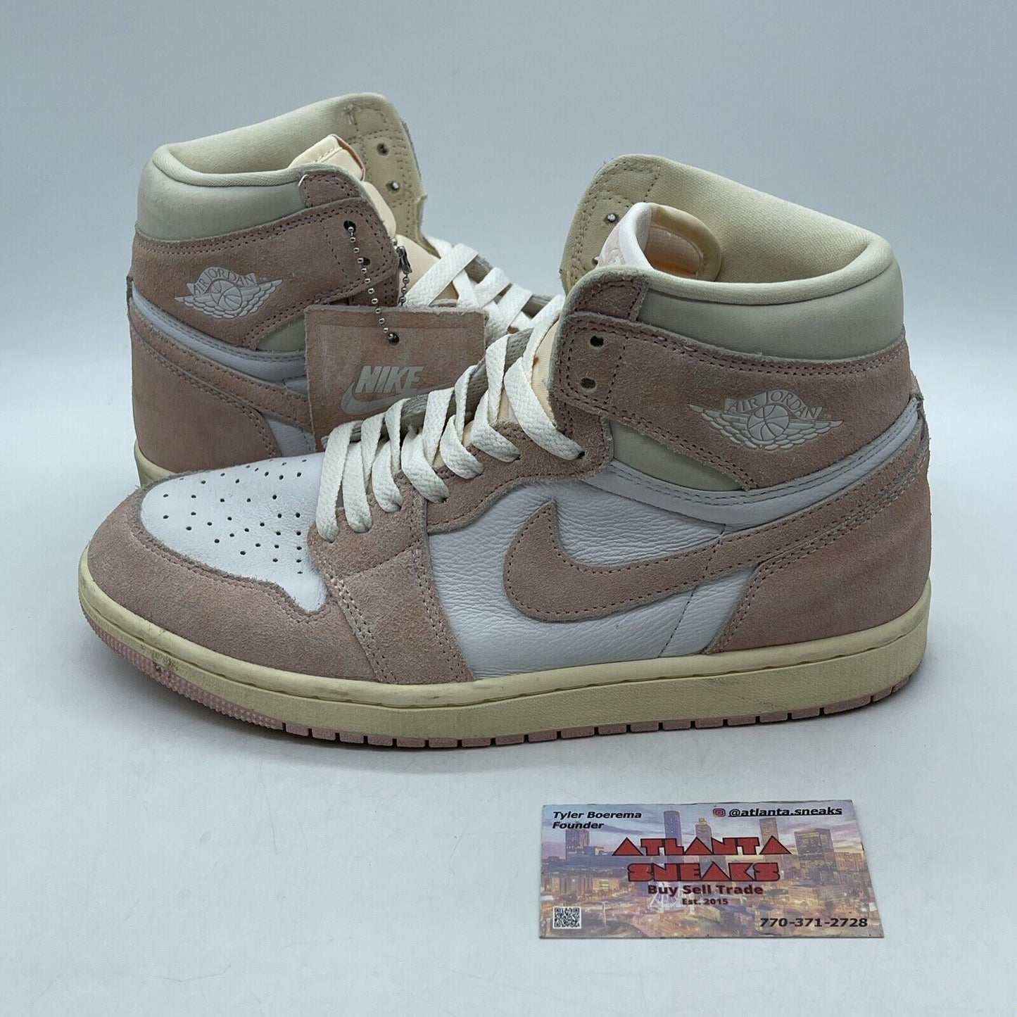 Size 9.5W - Air Jordan 1 Retro OG High Washed Pink White Suede (FD2596-600)