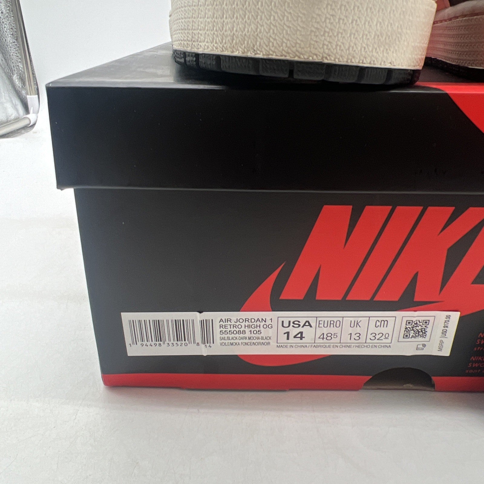 Size 14 - Air Jordan 1 Retro OG High Dark Mocha (555088-105)