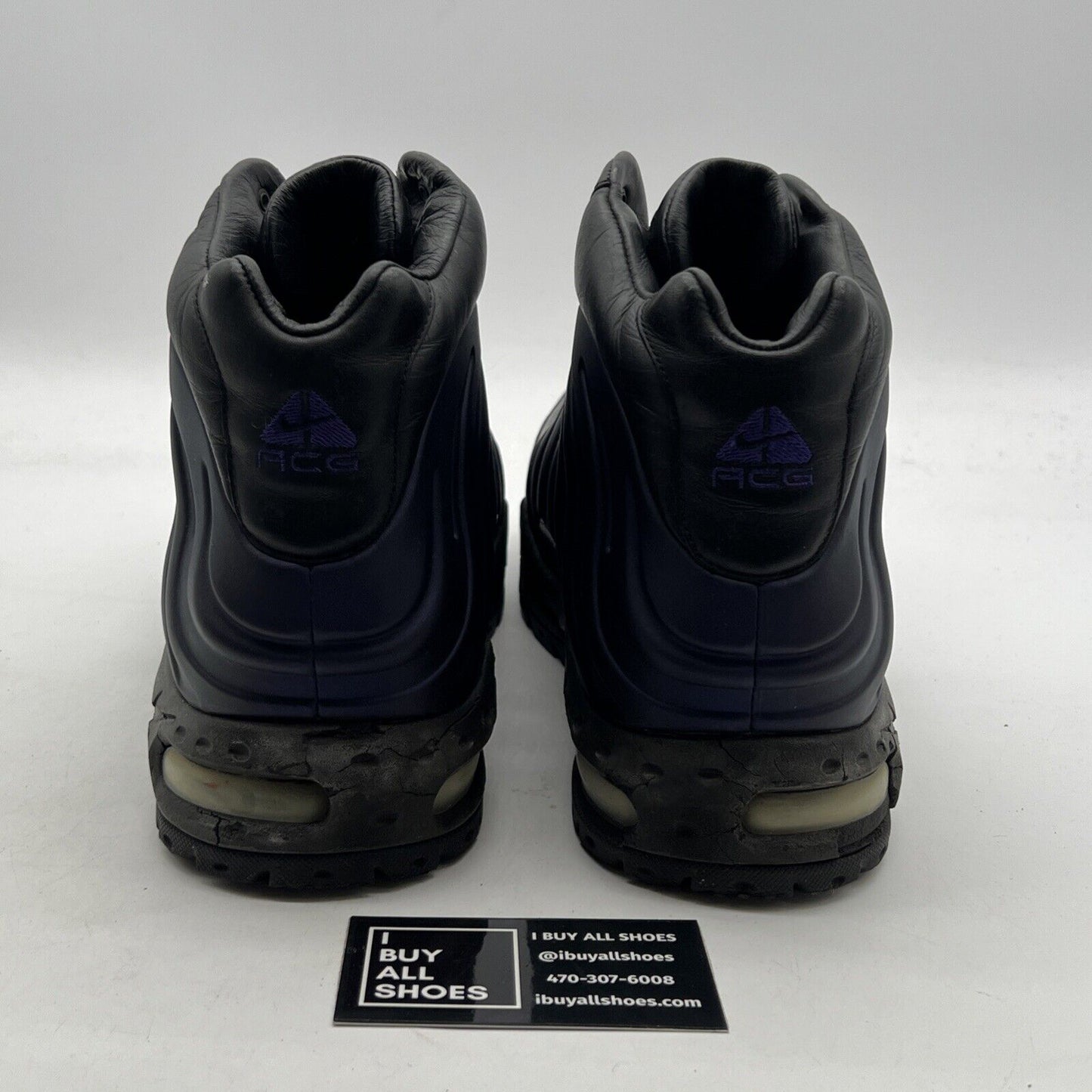 Size 12 - Nike Foamposite Black/Club Purple (333791-504)