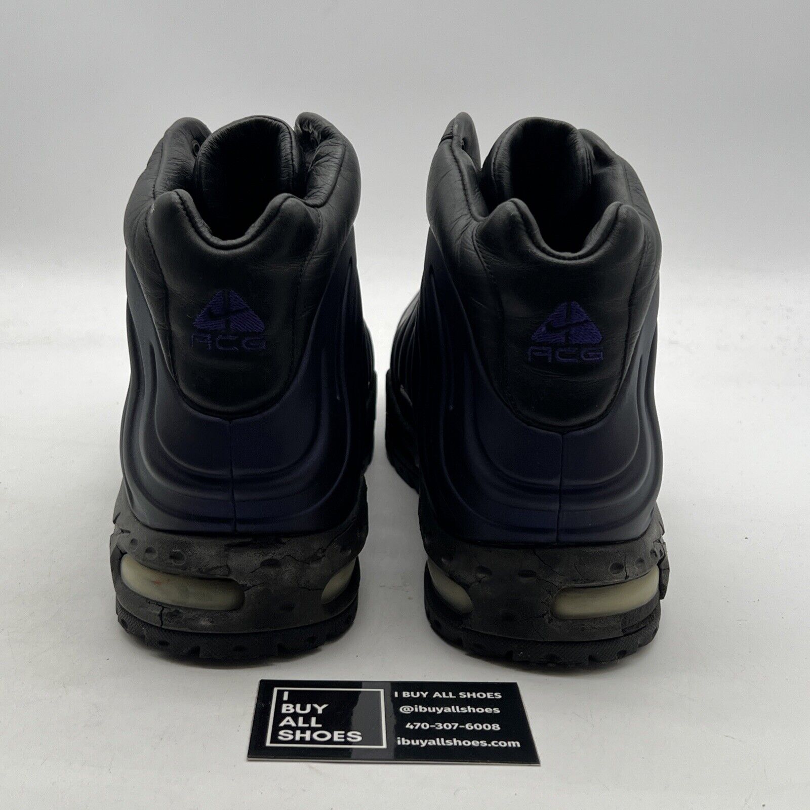 Size 12 - Nike Foamposite Black/Club Purple (333791-504)