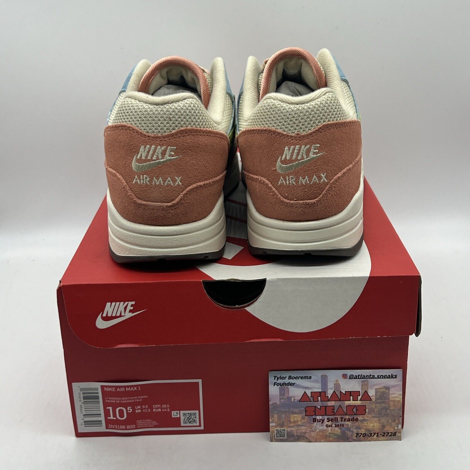 Size 10.5 - Nike Air Max 1 Light Madder Root 2022 Brand New Og All