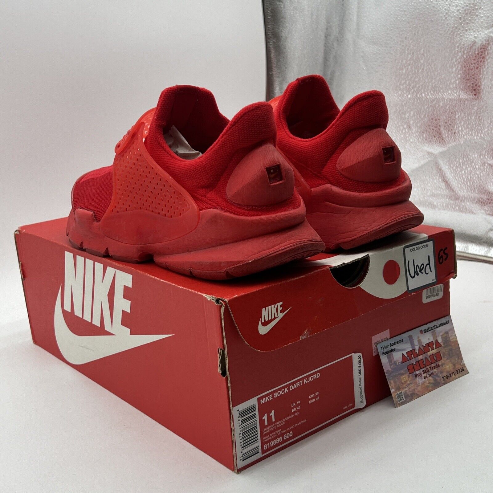 Size 11 - Nike Sock Dart Triple Red (819686-600)