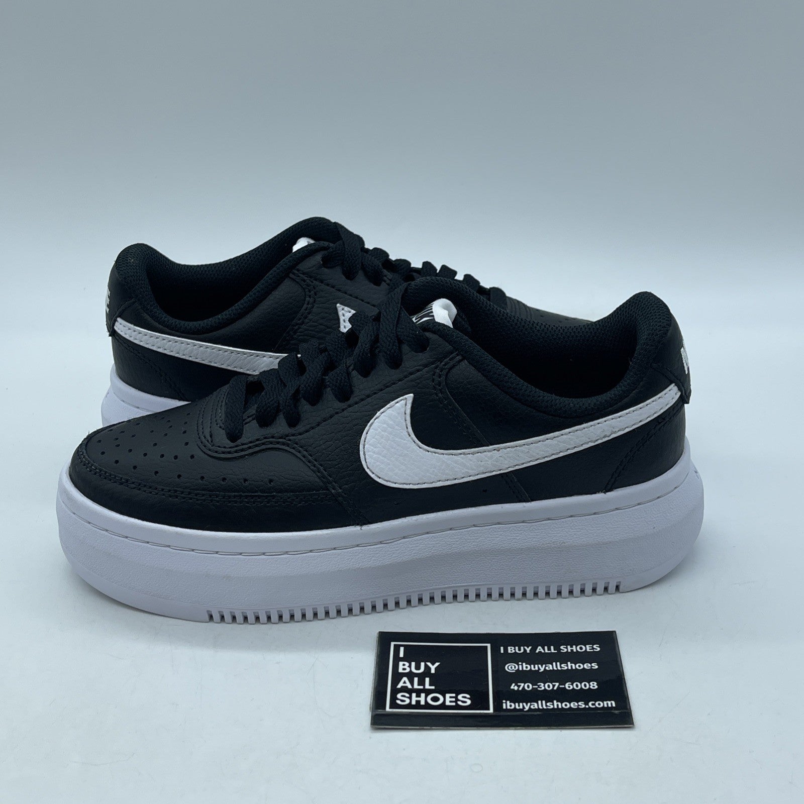 Size 6.5W - Nike Court Vision Alta Black White Leather (DM0113-002)