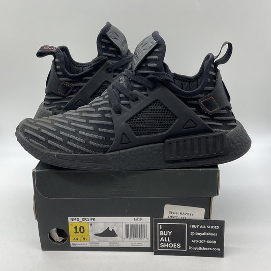 Size 10 - adidas NMD_XR1 Primeknit Triple Black Suede Leather (BA7214)