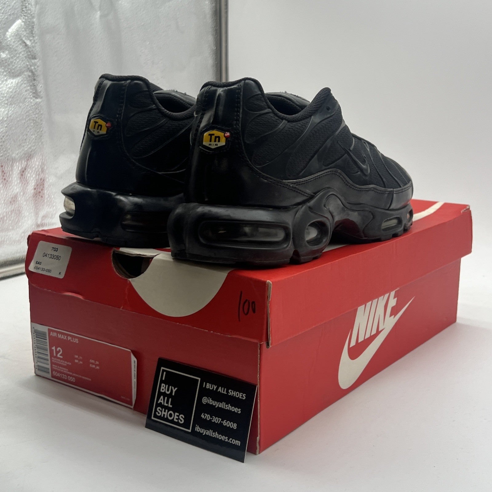 Size 12 - Nike Air Max Plus Low Triple Black (604133-050)