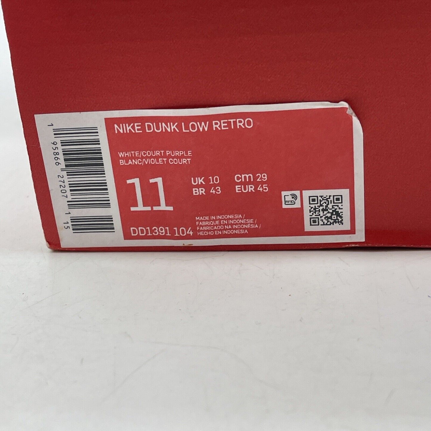 Size 11 - Nike Dunk Low Retro Court Purple White Leather Suede (DD1391-104)