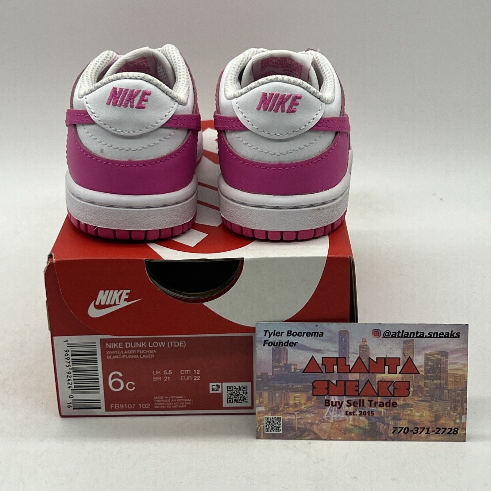 Nike Dunk Low TD Laser Fuchsia | Size 6C | FB9107-102 (2023) NEW IN BOX