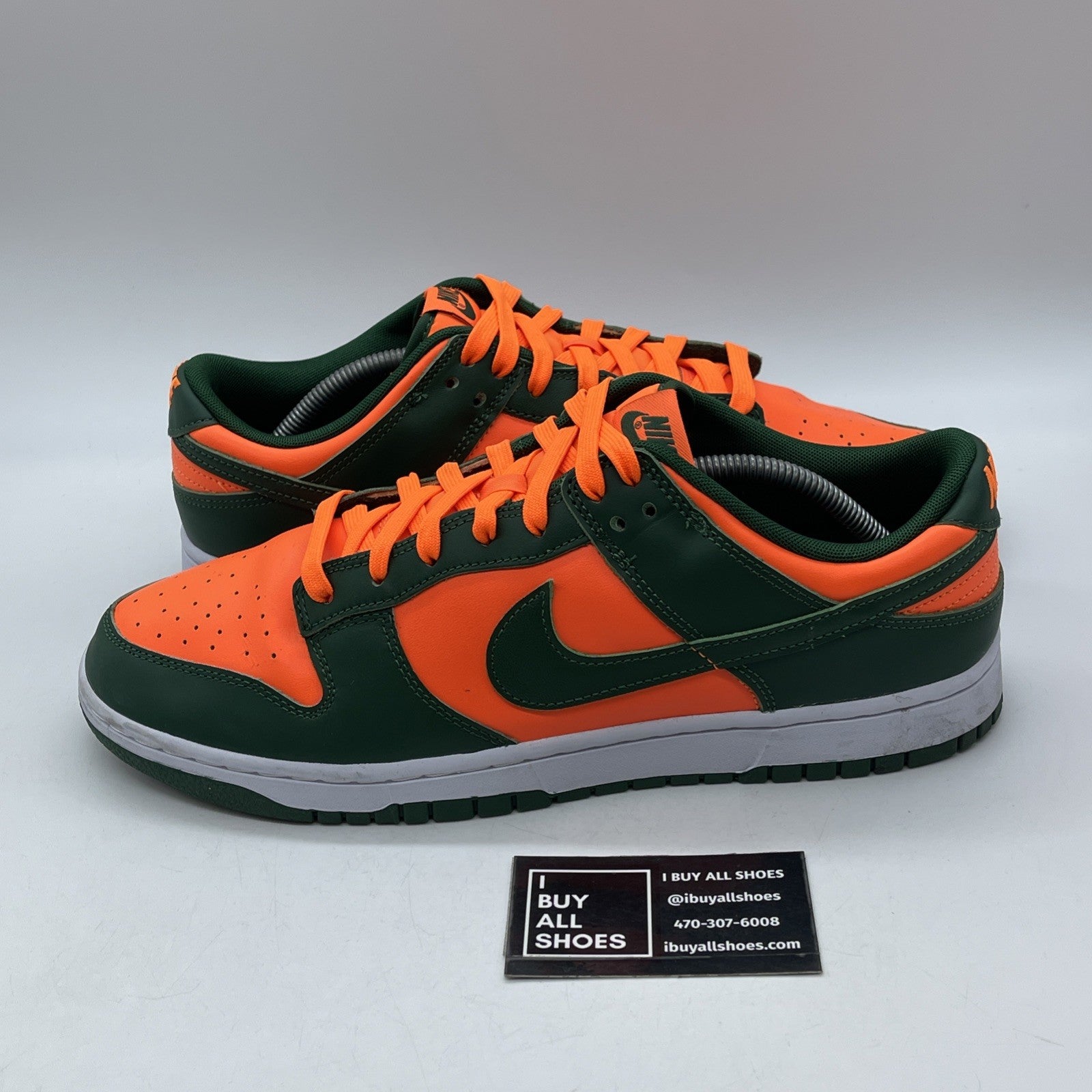 Size 12 - Nike Dunk Low Miami Hurricanes Orange Green Leather (DD1391-300)