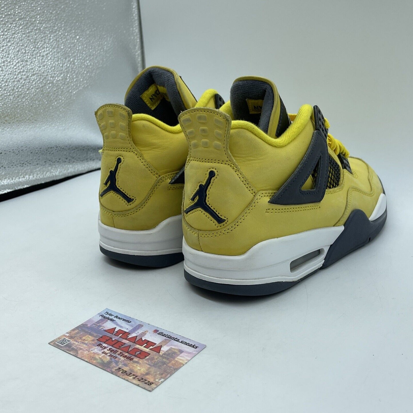 Size 8 - Jordan 4 Retro Mid Lightning White Grey Yellow Suede (CT8527-700)