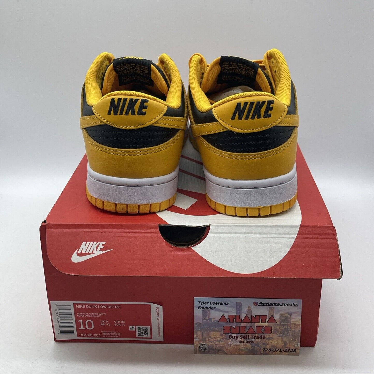 Size 10 - Nike Dunk Low Goldenrod Yellow Black White Leather (DD1391-004)