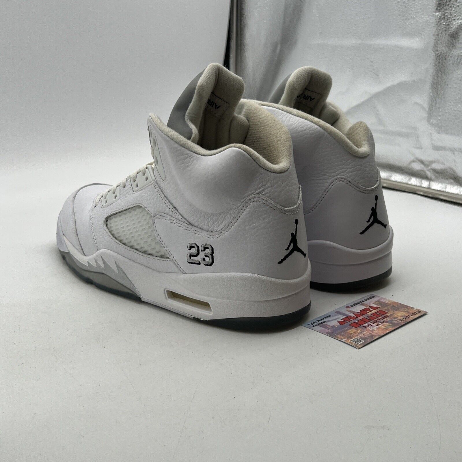 Size 10.5 - Air Jordan 5 Retro 2015 Metallic White (136027-130)
