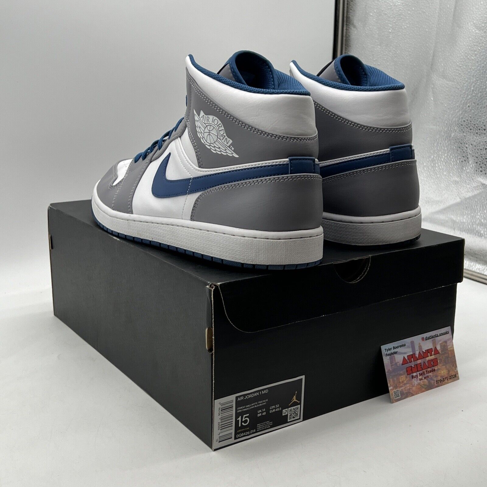 Size 15 - Jordan 1 Mid Cement True Blue (DQ8426-014)