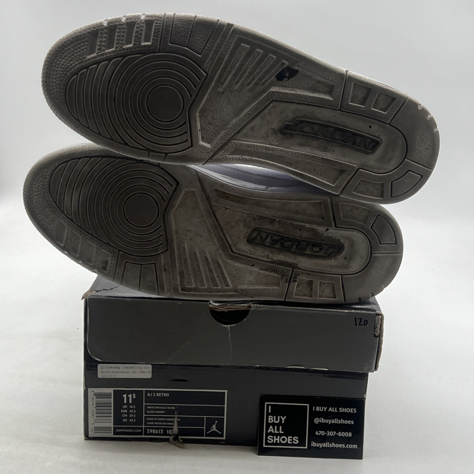 Size 11.5 - Air Jordan 3 Retro Silver Anniversary (398613-102)