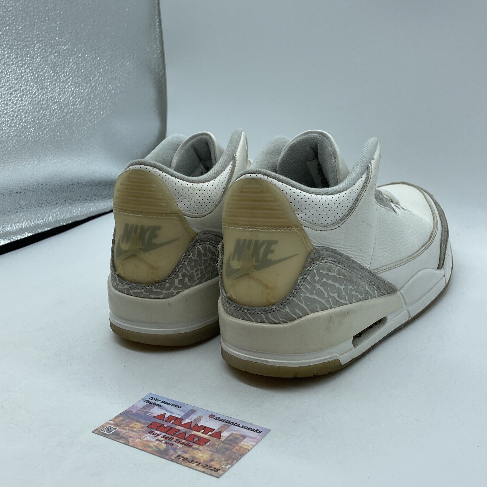 Size 10.5 - Air Jordan 3 Retro Ivory Grey White Suede Leather (FJ9579-100)