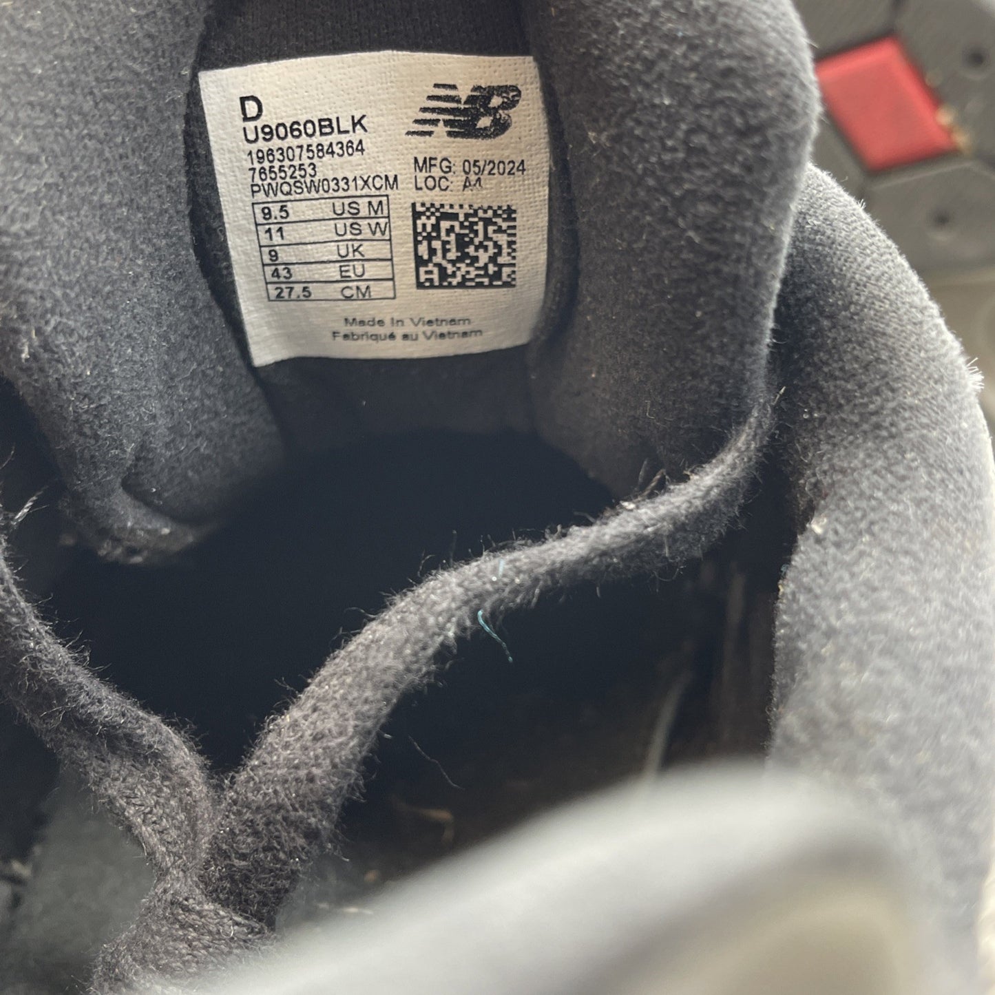Size 9.5 - New Balance 9060 Black Castlerock Grey Suede Leather (U9060BLK)