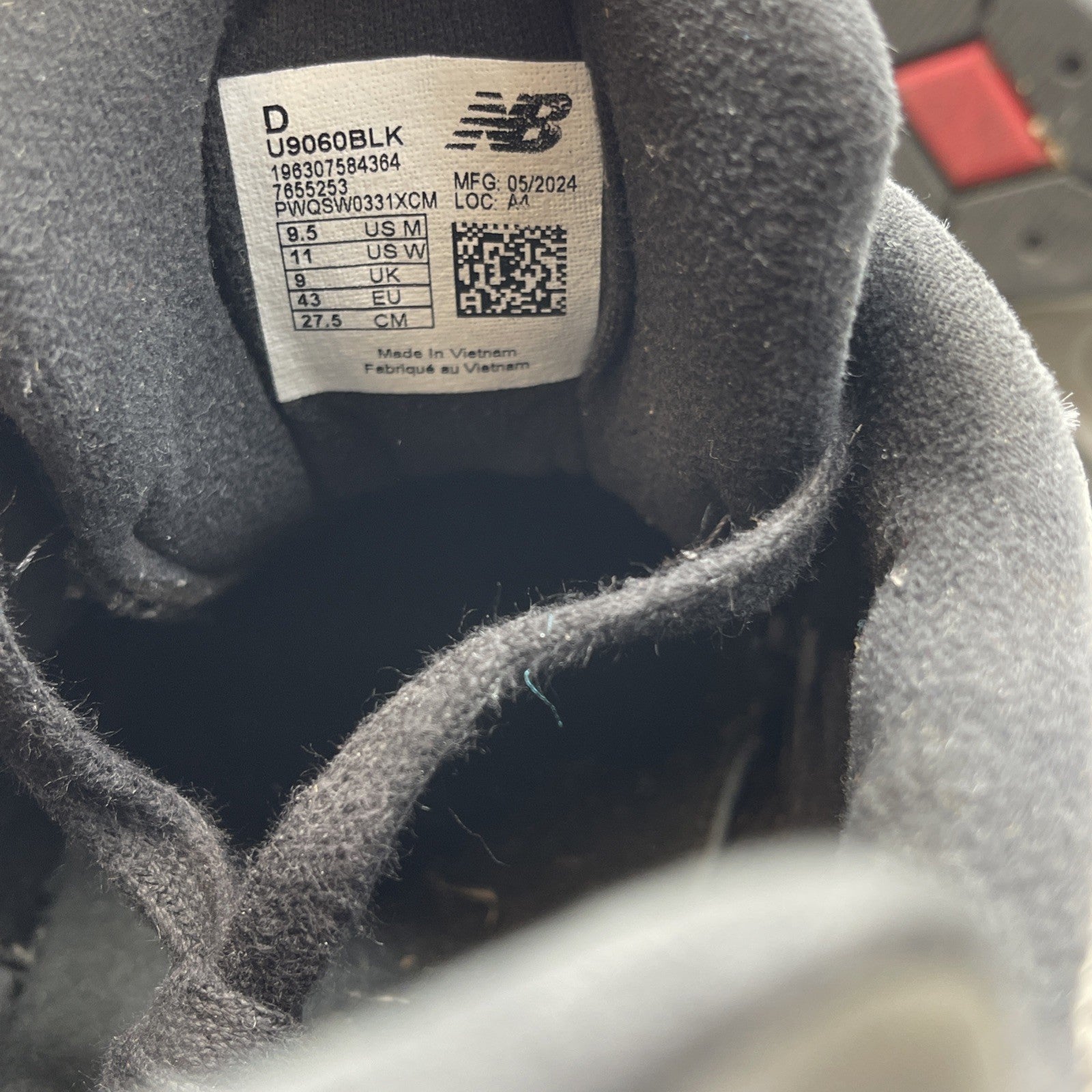 Size 9.5 - New Balance 9060 Black Castlerock Grey Suede Leather (U9060BLK)