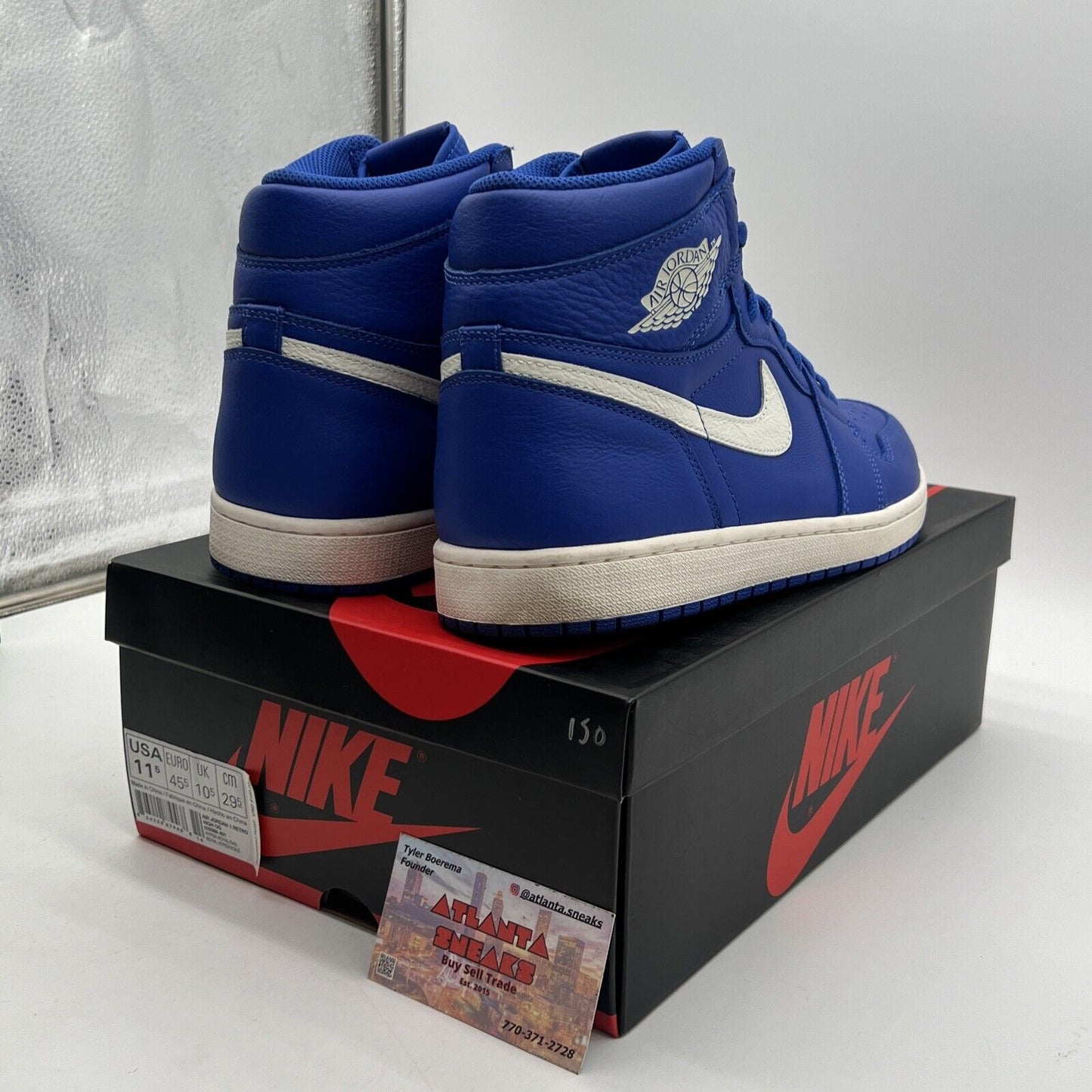 Size 11.5 - Air Jordan 1 Retro OG High Hyper Royal White Leather (555088-401)