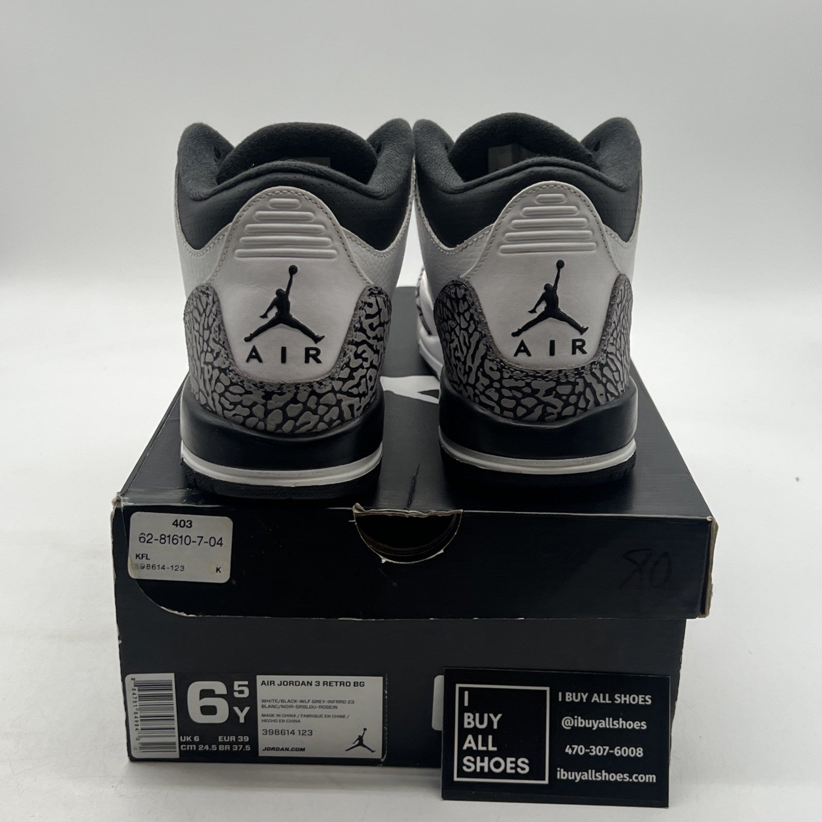 Size 6.5Y - Air Jordan 3 Retro BG Infrared 23 Boy’s (398614-123)